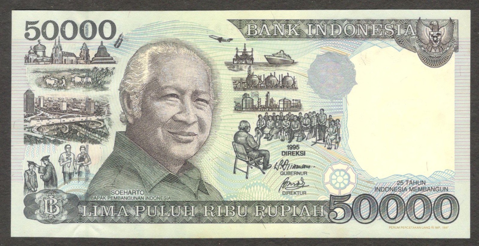 Indonesia 50000 50,000 Rupiah Soeharto P-136c 1995 / 1997 UNC
