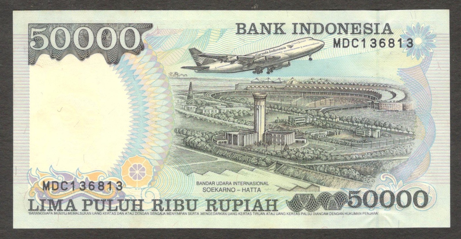 Indonesia 50000 50,000 Rupiah Soeharto P-136c 1995 / 1997 UNC - Image 2