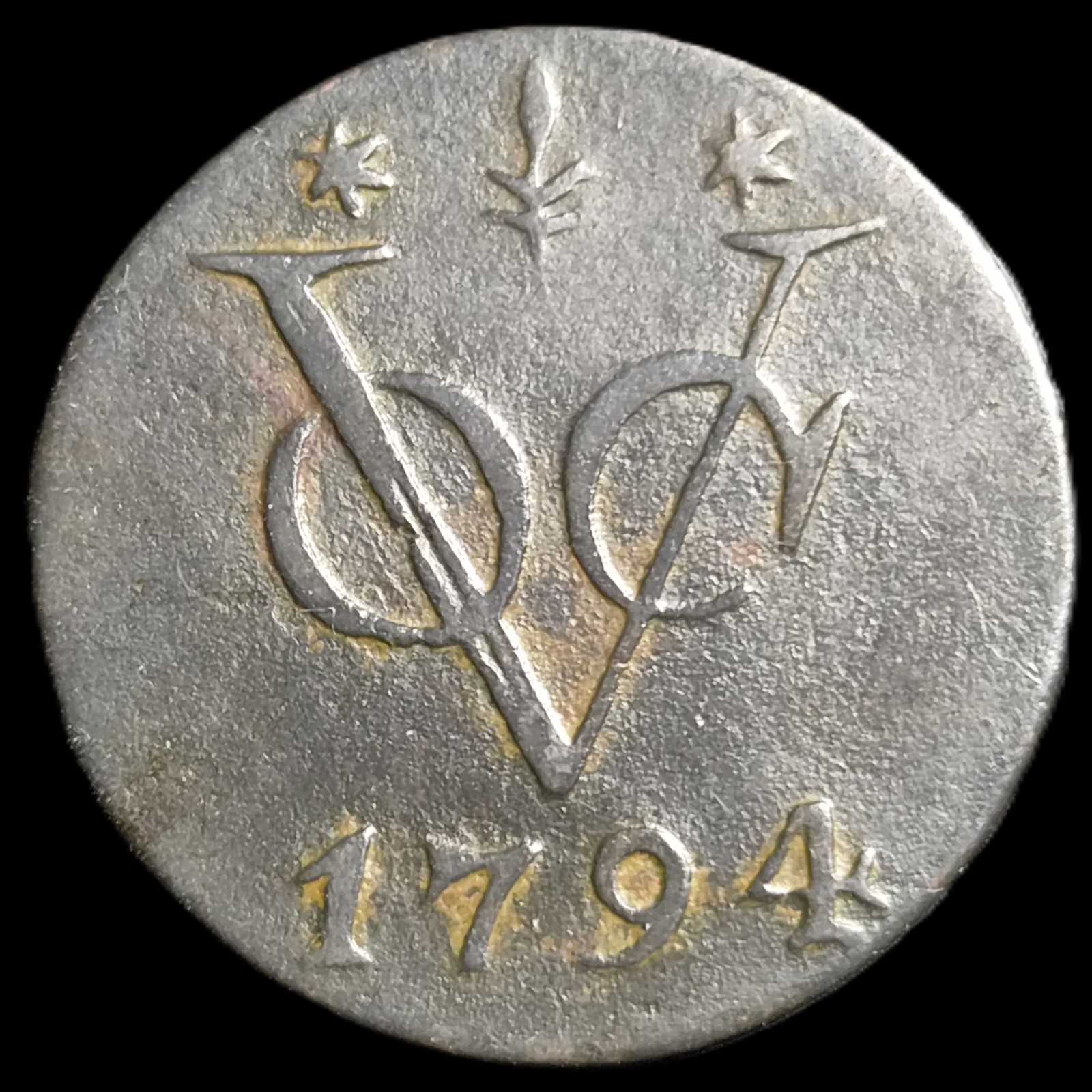 Netherlands East Indies VOC Gelderland Indonesia 1 One Duit 1794 Corn Mintmark