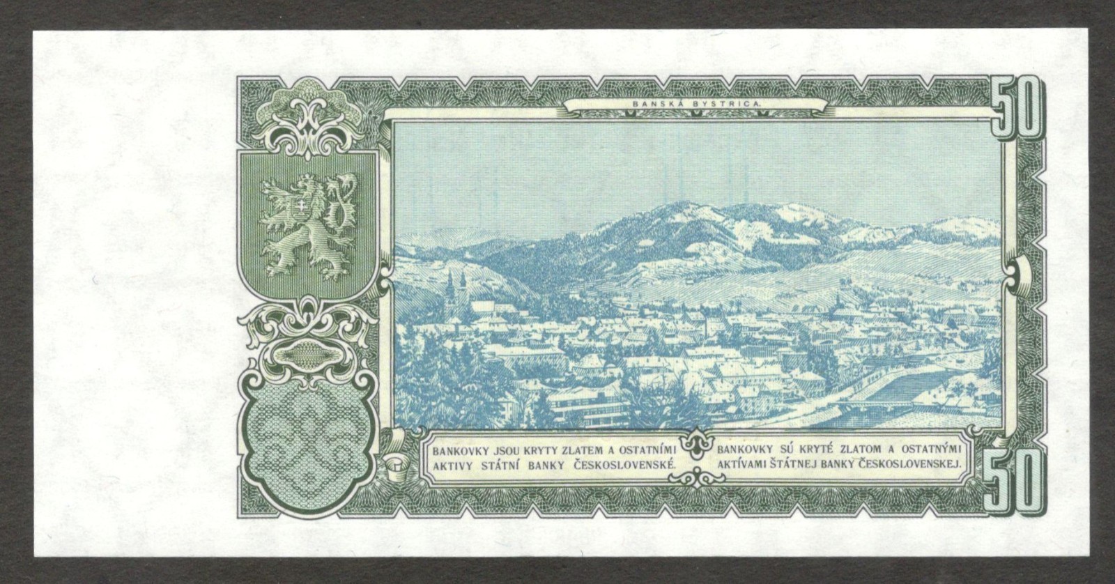 Czechoslovakia 50 Korun Prague Mint P-85b 1953 UNC - Image 2