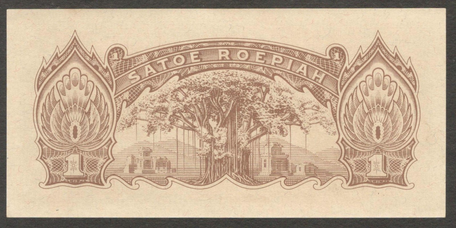 Netherlands Indies Japanese Occupation Indonesia 1 Roepiah Rupiah P-129 1944 UNC - Image 2