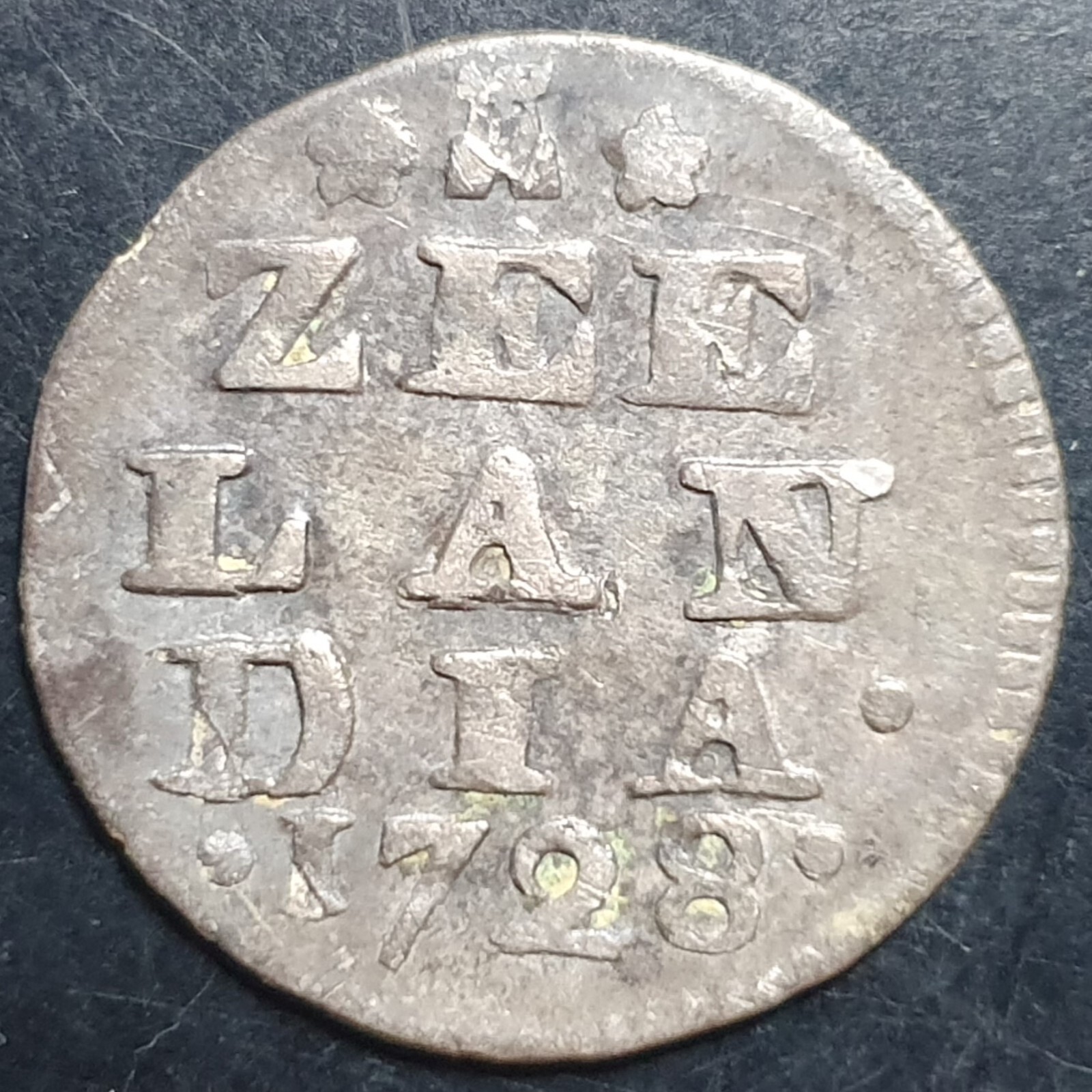 Provincial Dutch Netherlands Zeelandia Zeeland 2 Stuiver 1728 Silver Fine