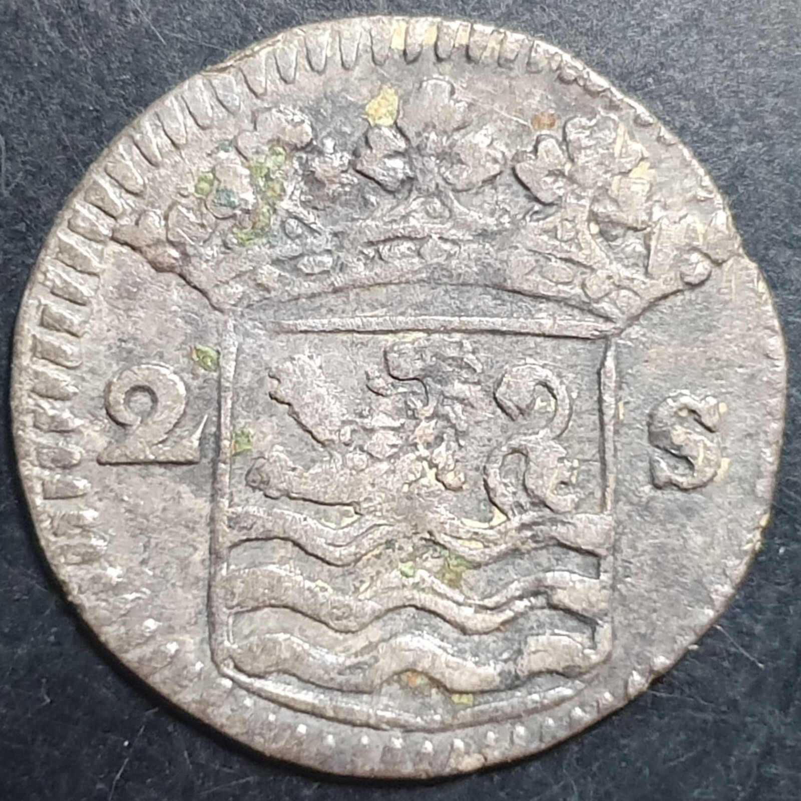 Provincial Dutch Netherlands Zeelandia Zeeland 2 Stuiver 1728 Silver Fine - Image 5