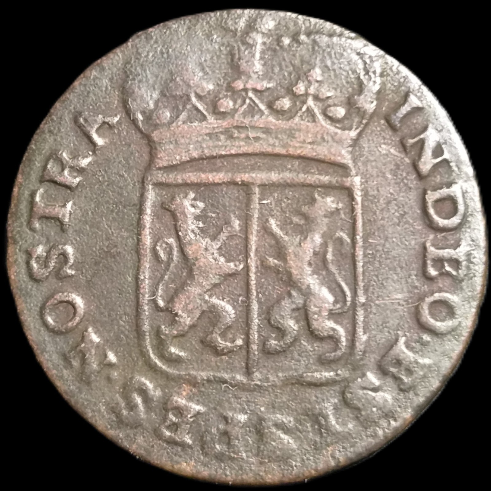 Netherlands East Indies VOC Gelderland Indonesia 1 One Duit 1786 Corn Mintmark - Image 2