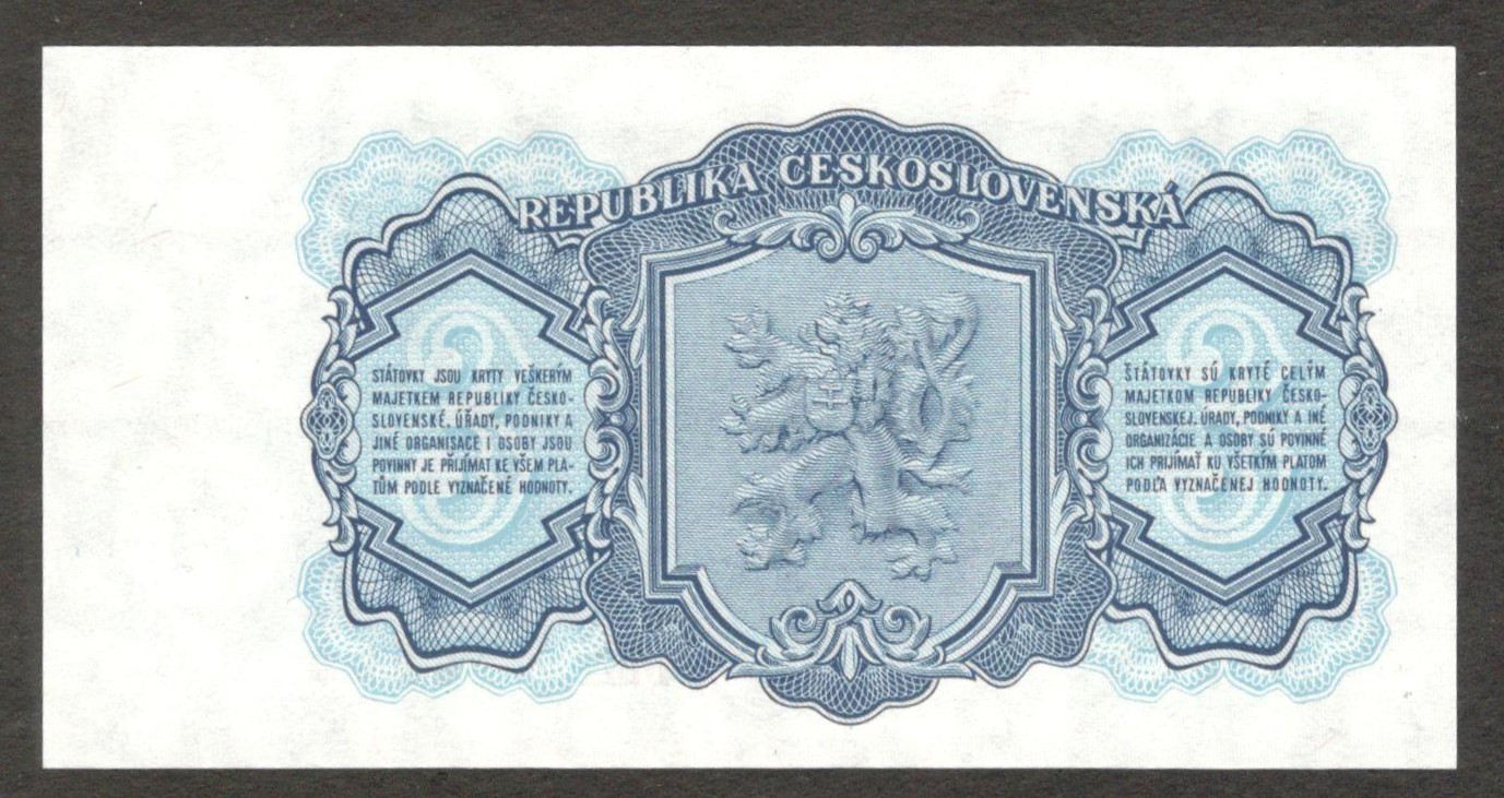 Czechoslovakia 3 Korun Prague Mint P-79b 1953 UNC - Image 2