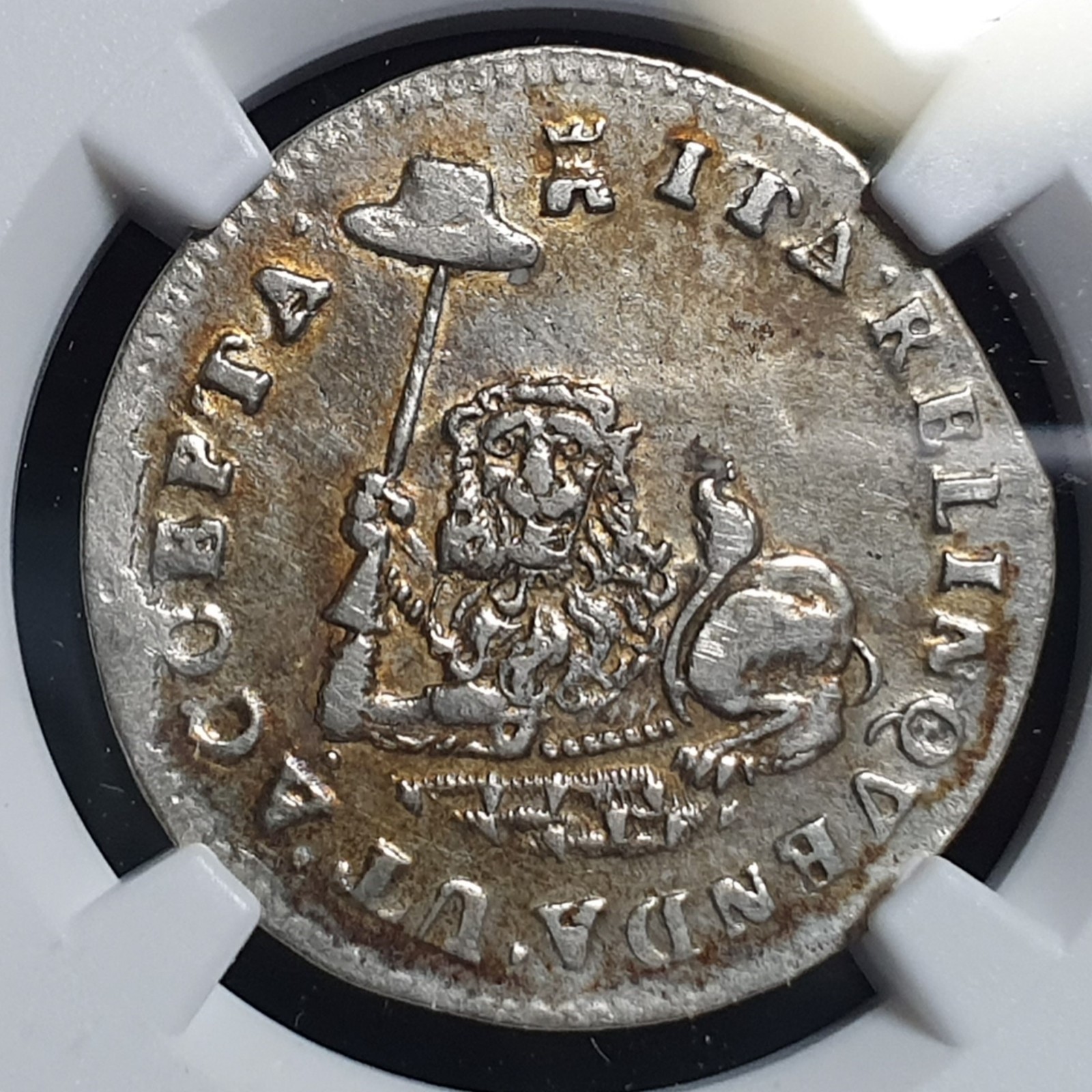 Netherlands 1 HS Stuiver Hoedjesschelling Lion 1735 NGC AU DETAILS