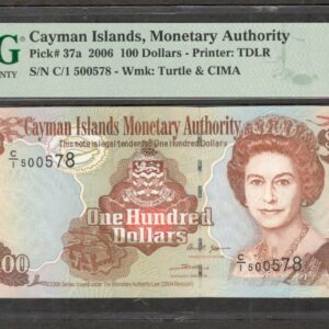 Cayman Islands 100 Dollars Queen Elizabeth II P-37a 2006 PMG 65 EPQ GEM UNC