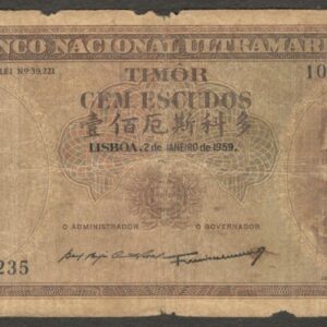 Timor Portugal 100 Escudos Jose Celestino da Silva P-24a(6) 1959 Fair