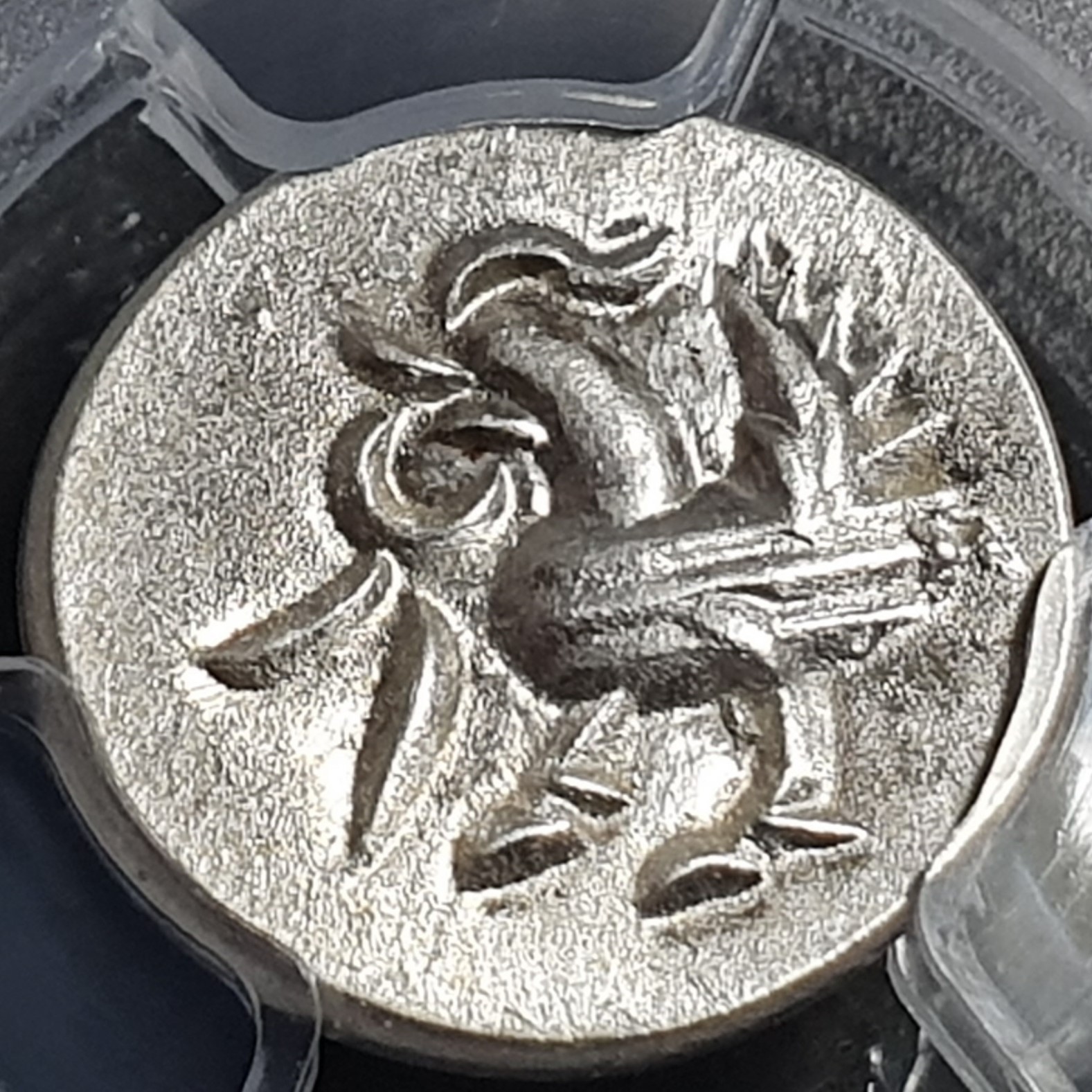 Cambodia 2 Pe 1/2 Fuang Norodom I Hamza Bird 1847 - 1860 PCGS MS 62 - Image 4