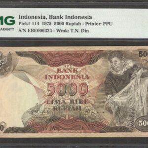 Indonesia 5000 5,000 Rupiah Fisherman P-114 1975 PMG 65 EPQ GEM UNC