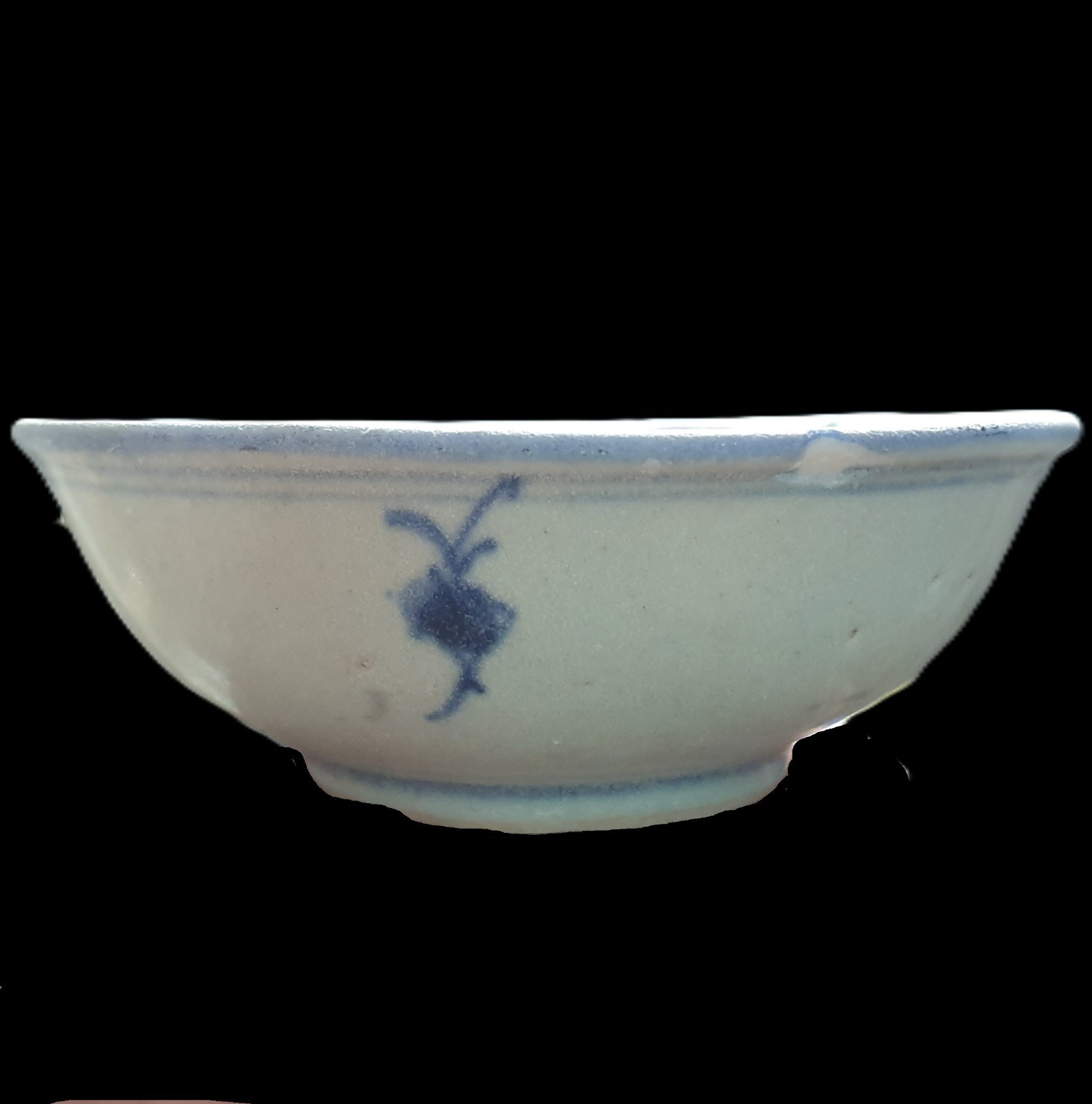 Antique Chinese Ming Dynasty Porcelain Bowl Glazed 3.5" Dharmachakra ca. 1500 - Image 3