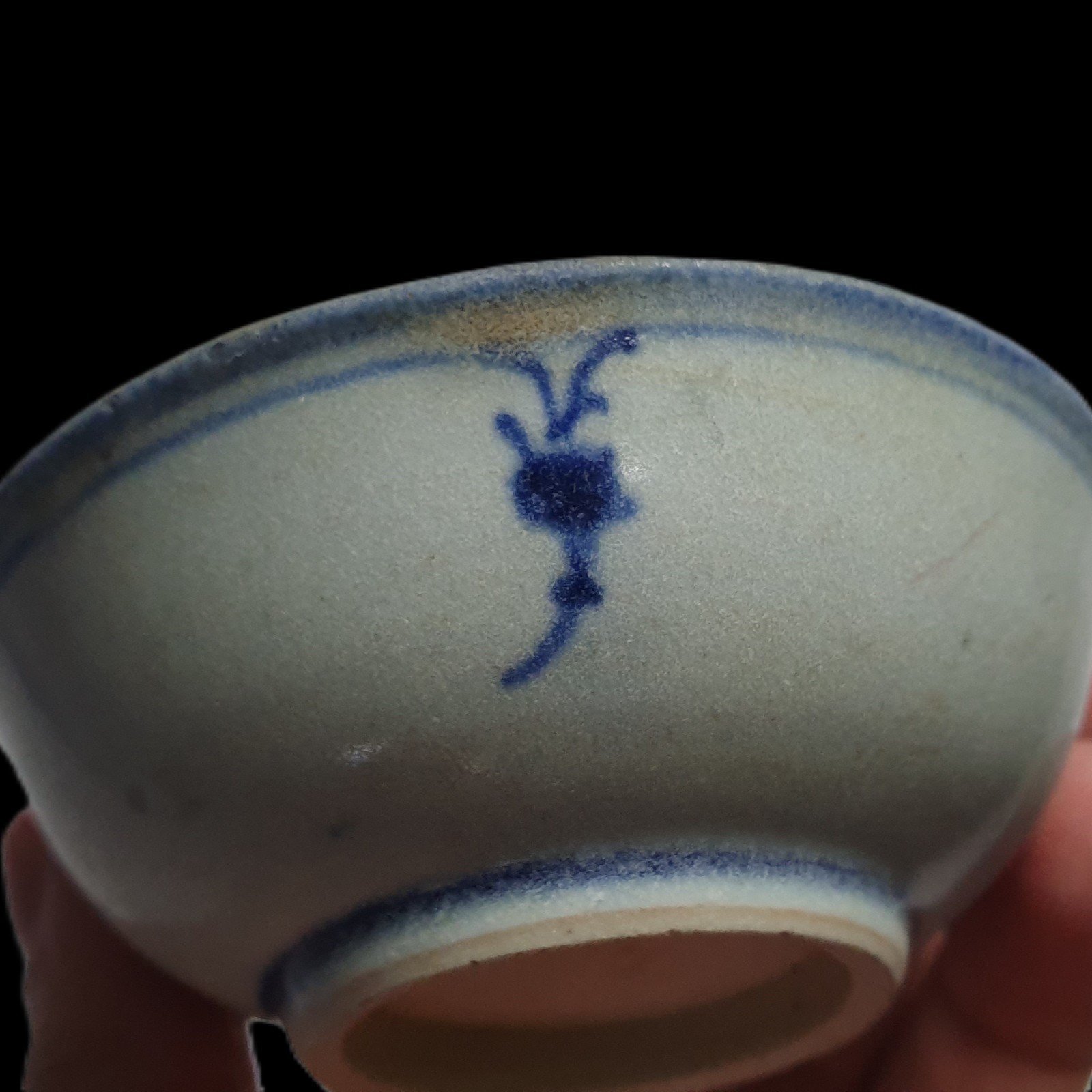 Antique Chinese Ming Dynasty Porcelain Bowl Glazed 3.5" Dharmachakra ca. 1500 - Image 11