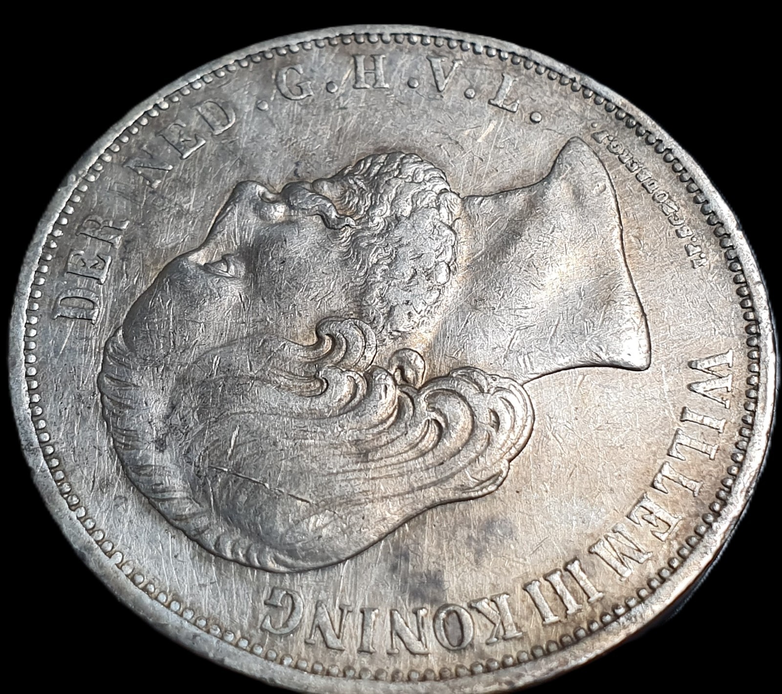 Netherlands 2 1/2 2.5 Gulden Willem William III 1868 VF Sharp Detail - Image 3