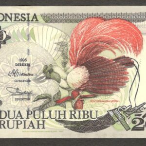 Indonesia 20000 20,000 Rupiah Bird of Paradise P-135c 1997 / 1995 UNC
