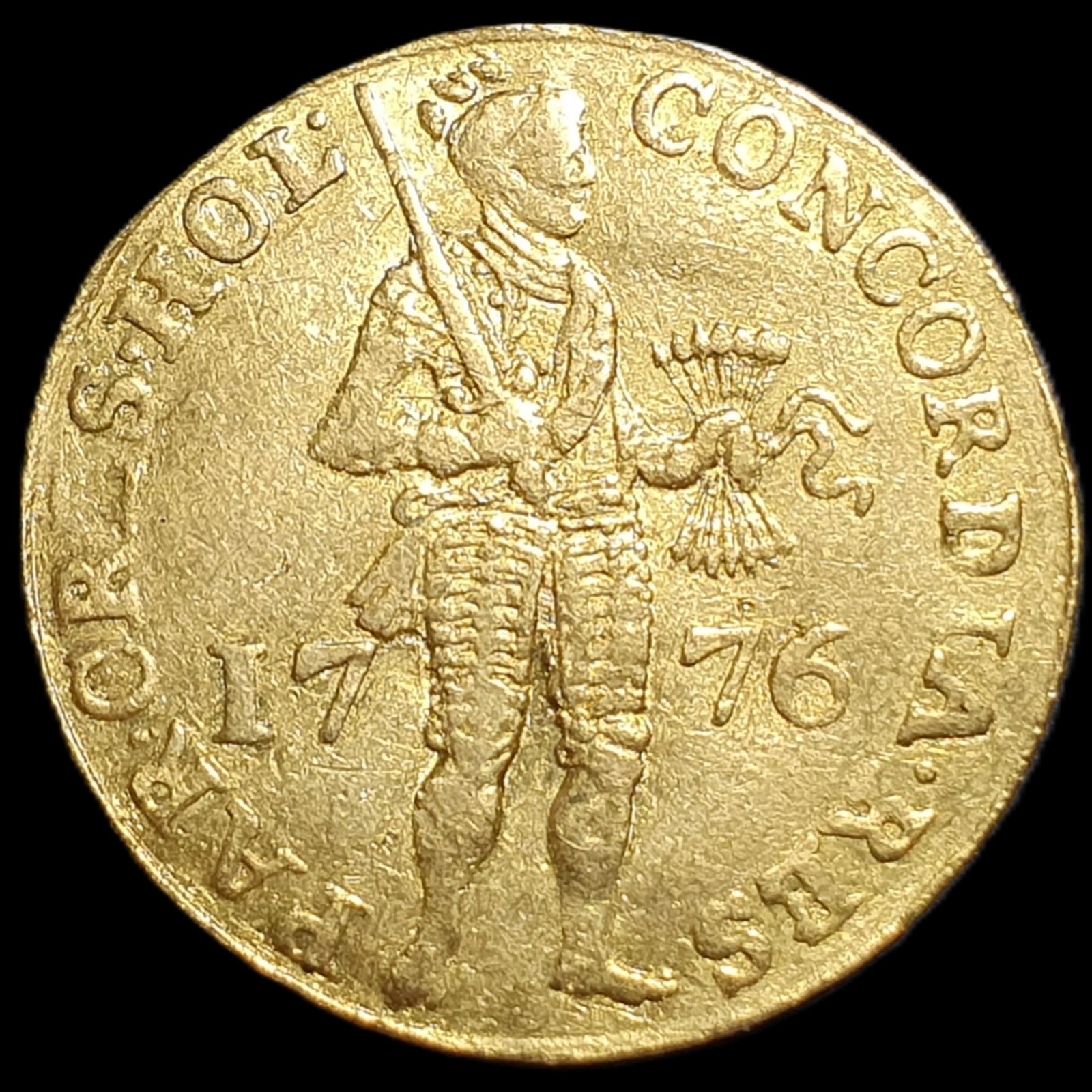 Netherlands Holland Gold Ducat Trade 1776 US Independence Year Sharp Detail