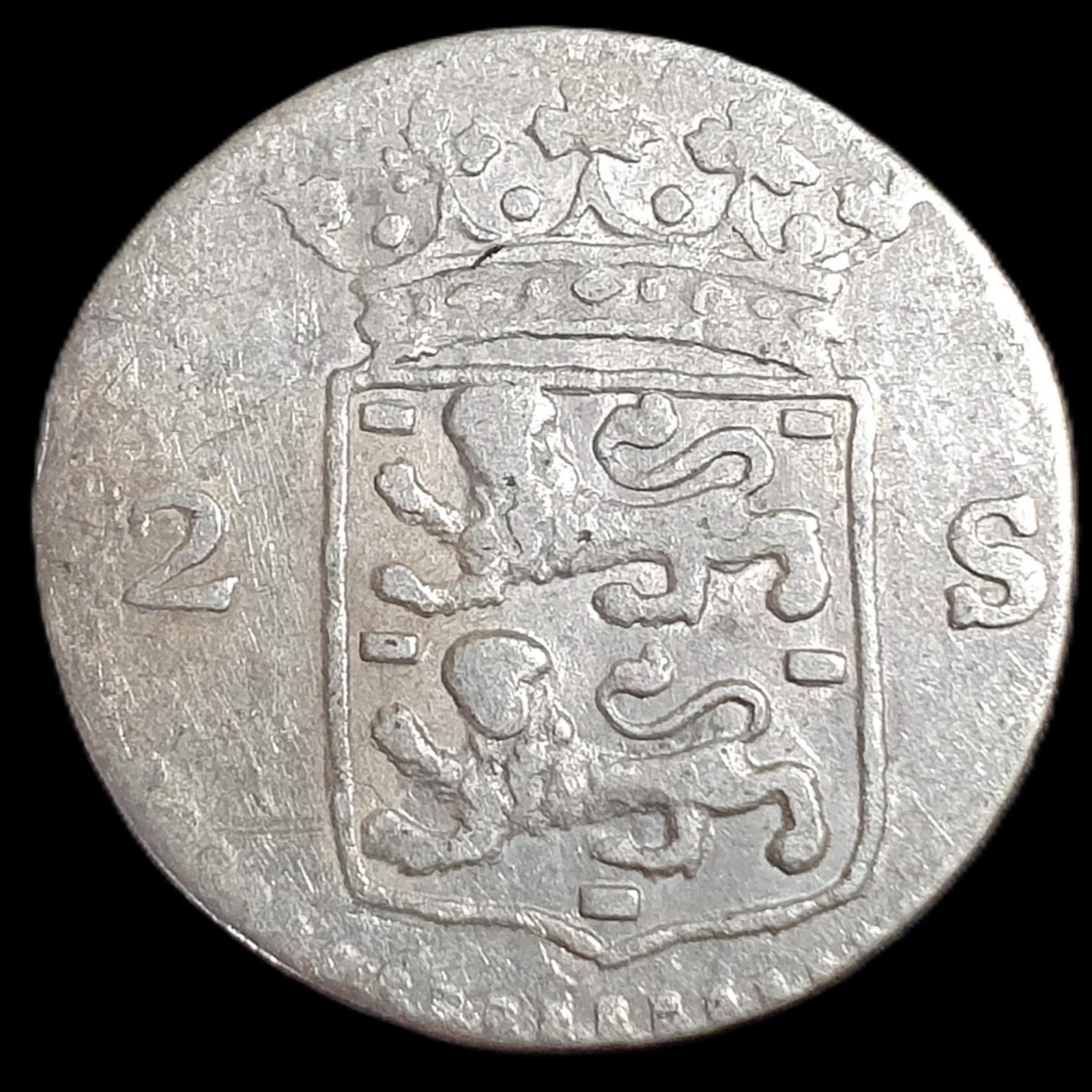 Provincial Dutch Netherlands West Freisland 2 Stuiver 1784 / 1783 Overstruck VF - Image 2