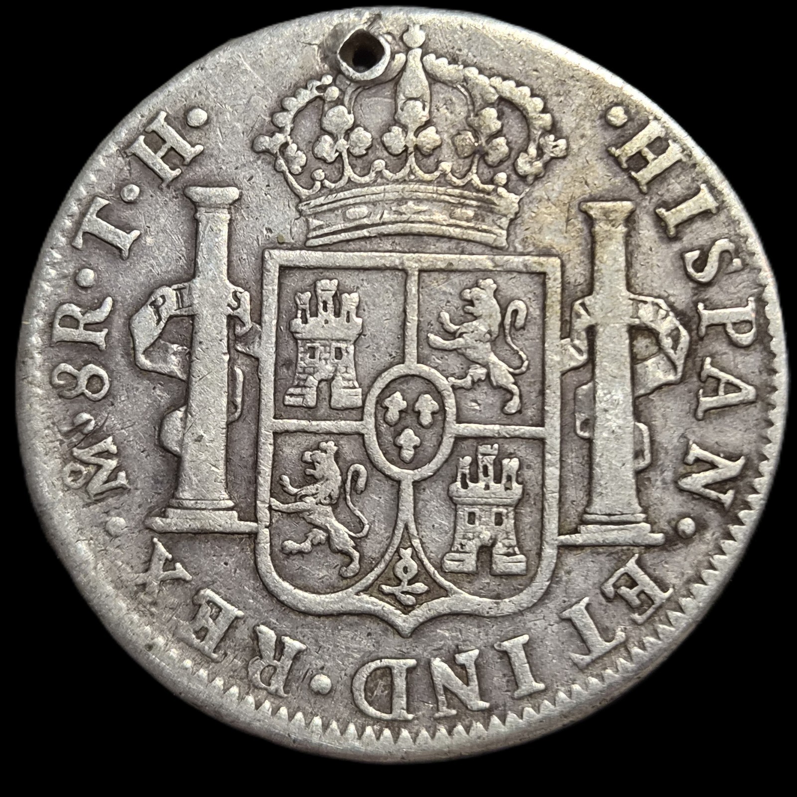 Mexico Spanish Colonial 8 Reales Ferdin Ferdinand VII 1808 Mo TH Scarce Year - Image 2