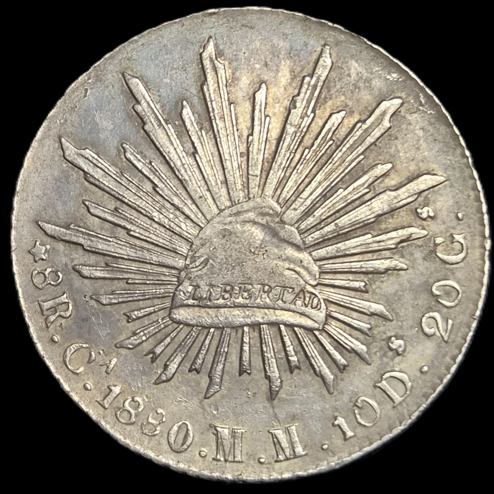 Mexico Second Republic 8 Reales 1880 Ca MM Chihuahua Mint aUNC Sharp Detail