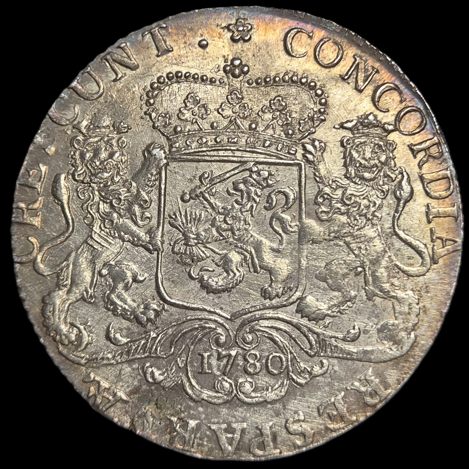 Netherlands Holland Ducaton Silver Horse Rider 1780 aUNC Luster Sharp Detail