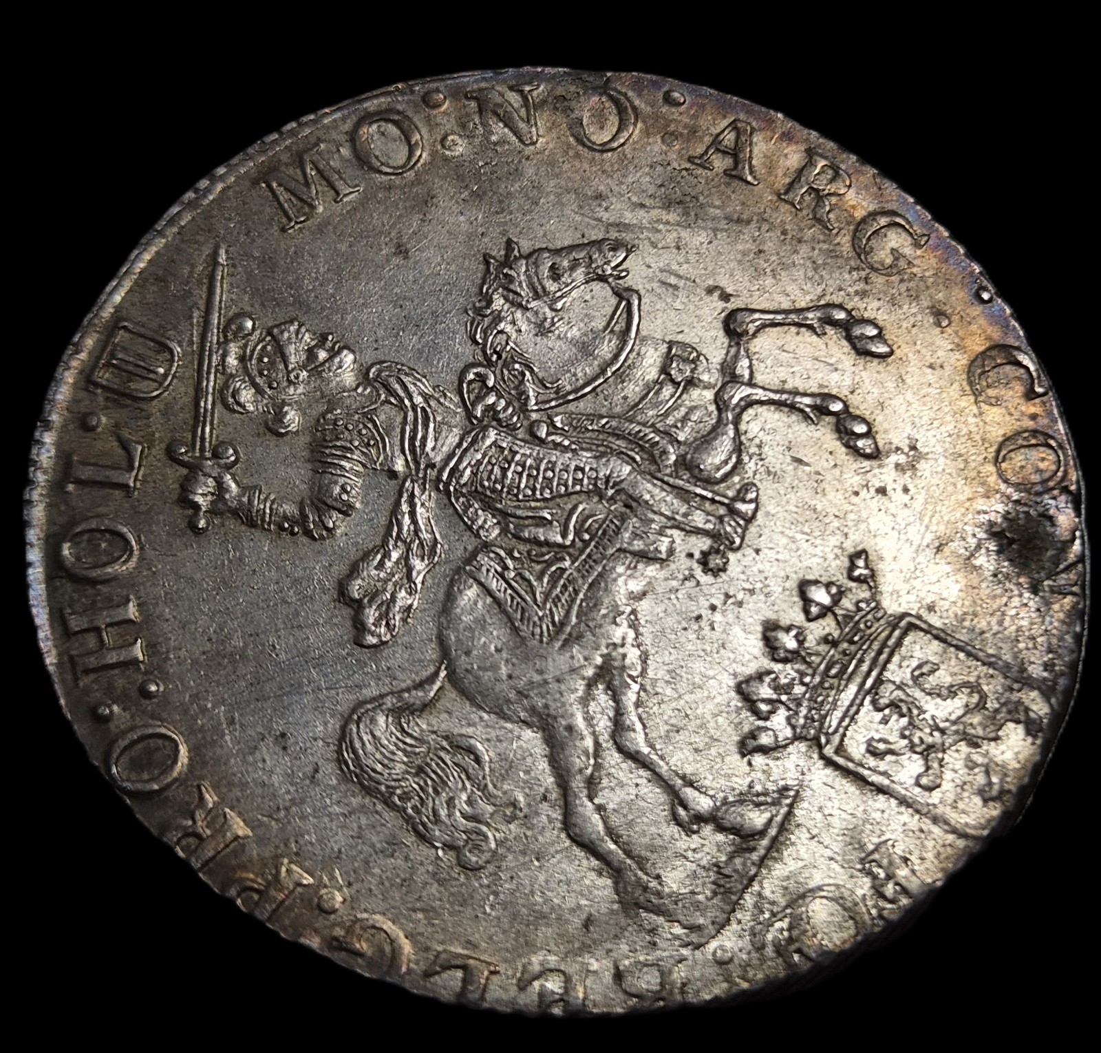 Netherlands Holland Ducaton Silver Horse Rider 1780 aUNC Luster Sharp Detail - Image 4