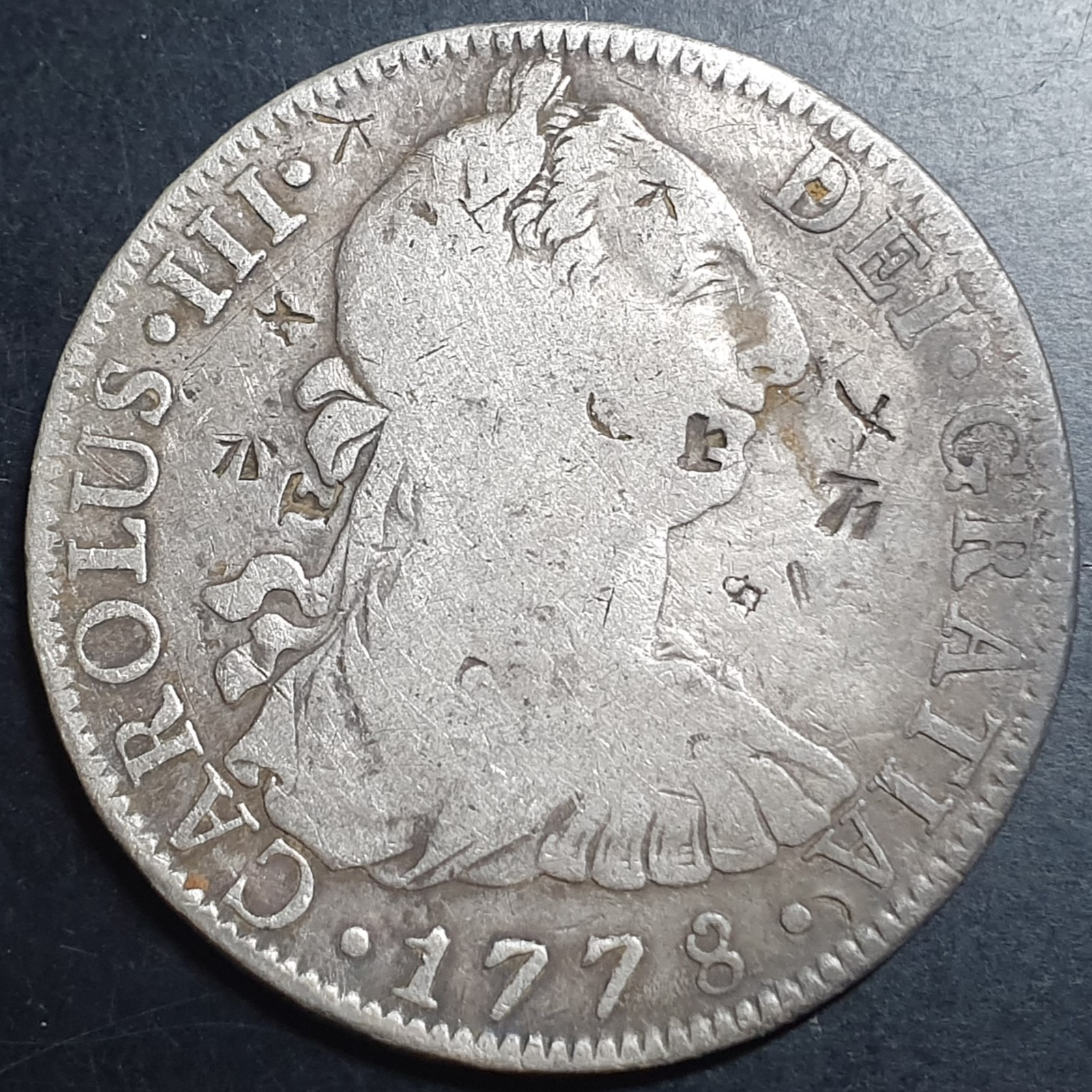 Mexico Spanish Colonial 8 Reales Carol Carolus III 1778 Mo FF Mexico City Mint