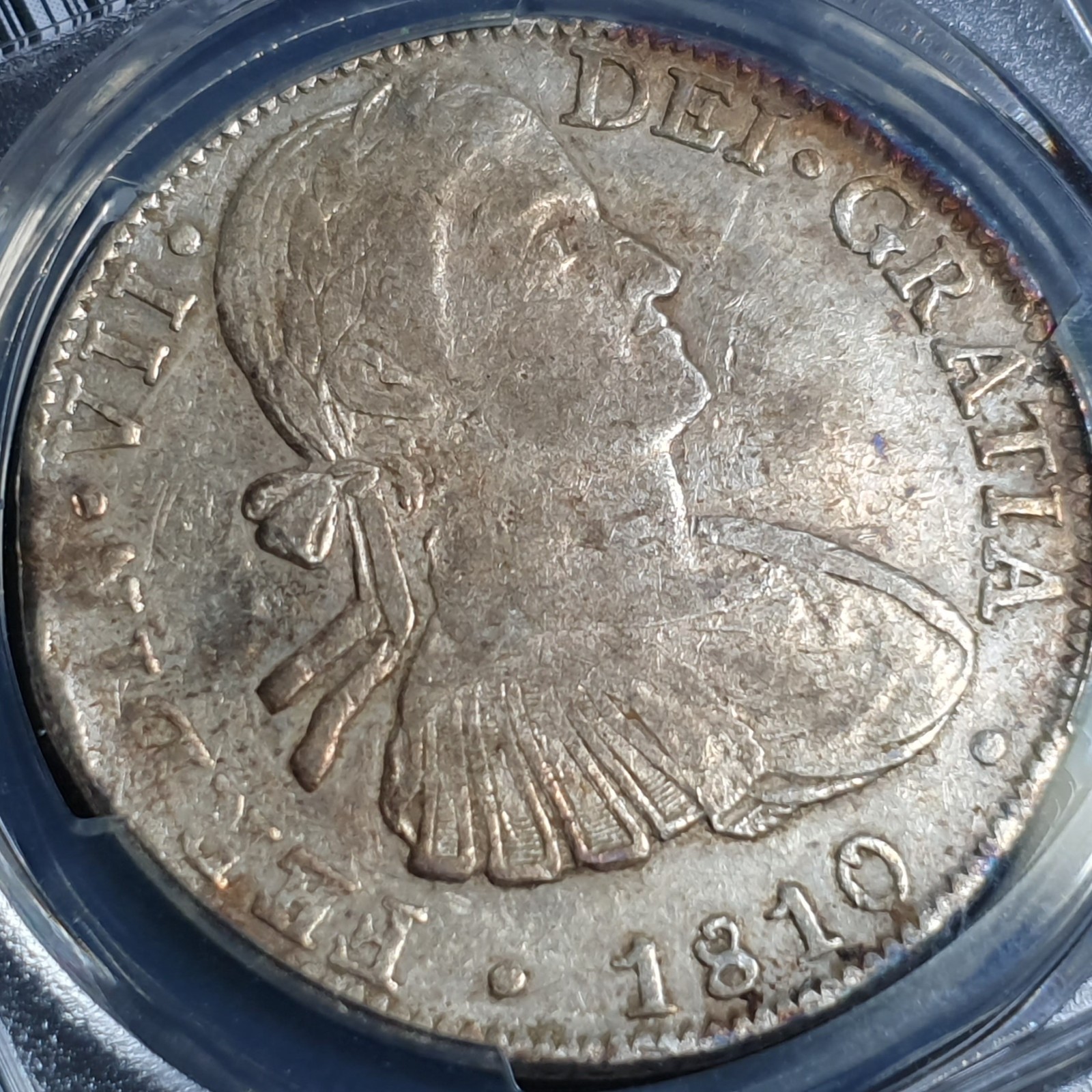 Mexico Spanish Colonial 8 Reales Ferdin Ferdinand VII 1810 Mo HJ PCGS XF Detail - Image 3