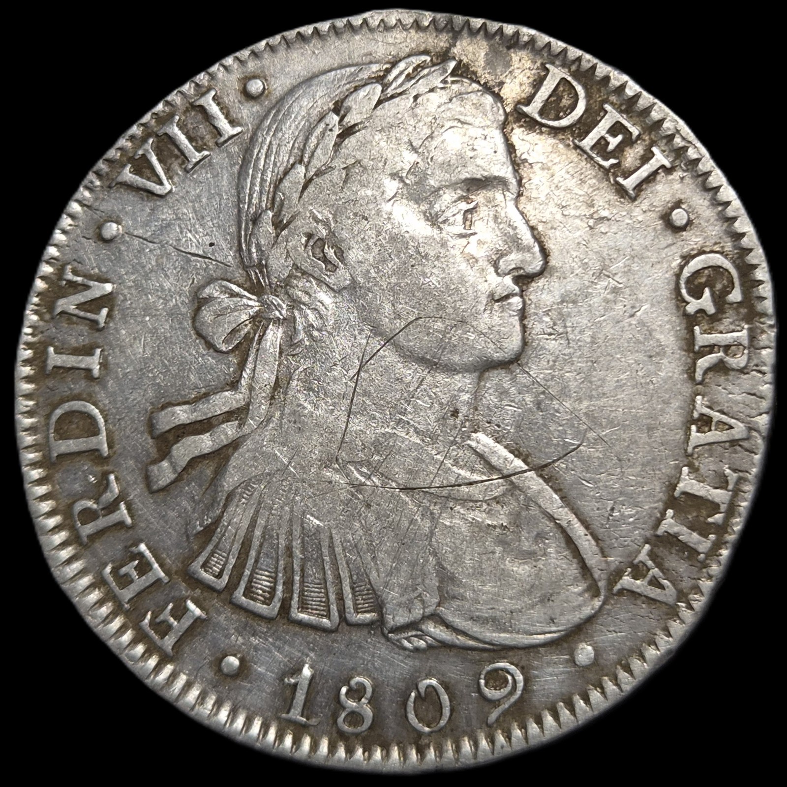 Mexico Spanish Colonial 8 Reales Ferdin Ferdinand VII 1809 Mo TH Mexico Mint