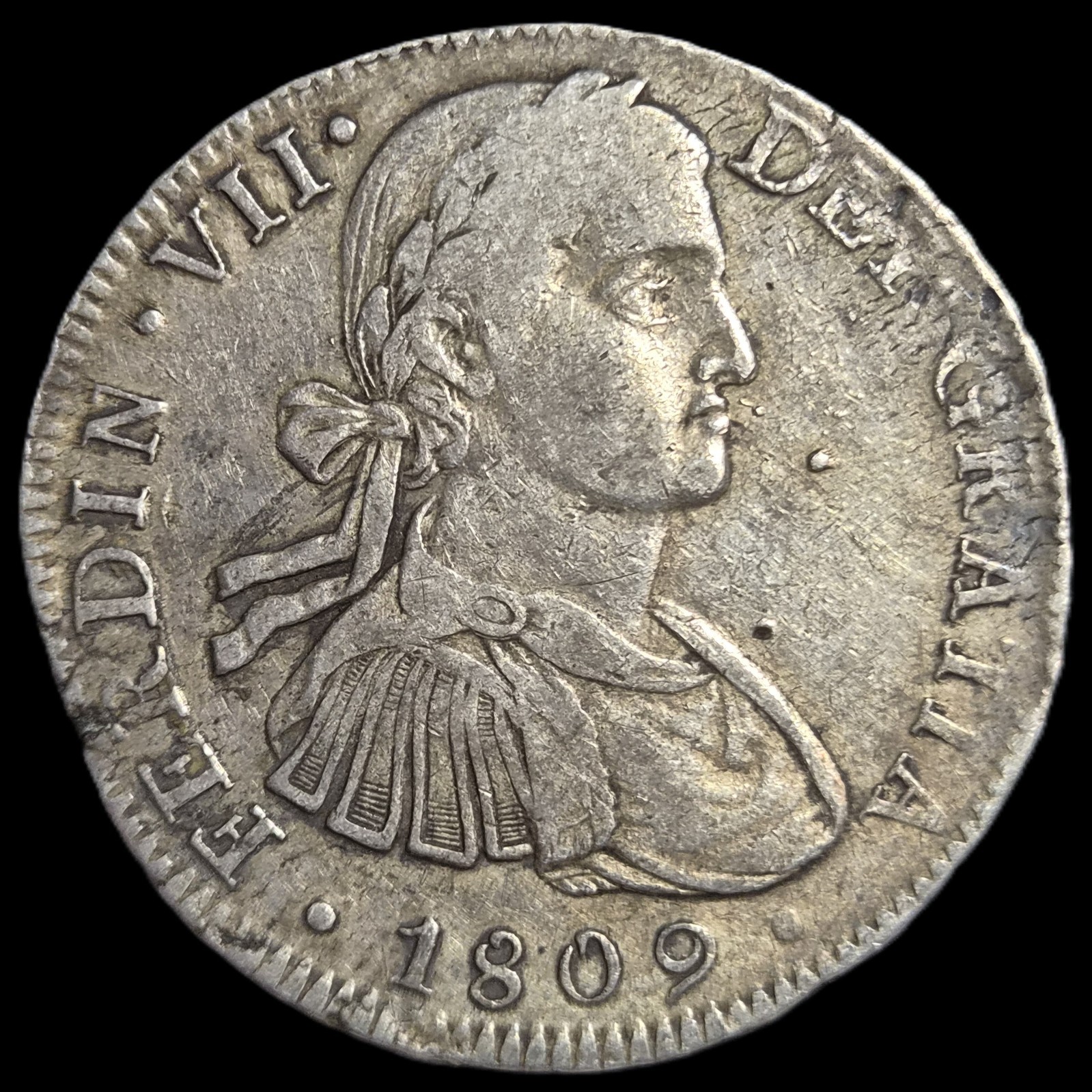 Mexico Spanish Colonial 8 Reales Ferdin Ferdinand VII 1809 Mo TH Mexico City