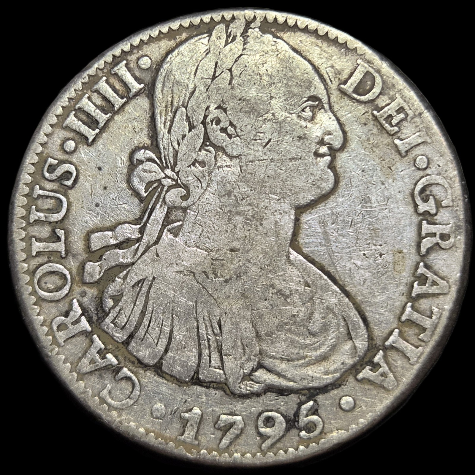 Mexico Spanish Colonial 8 Reales Carol Carolus IIII 1795 Mo FM Mexico City Mint