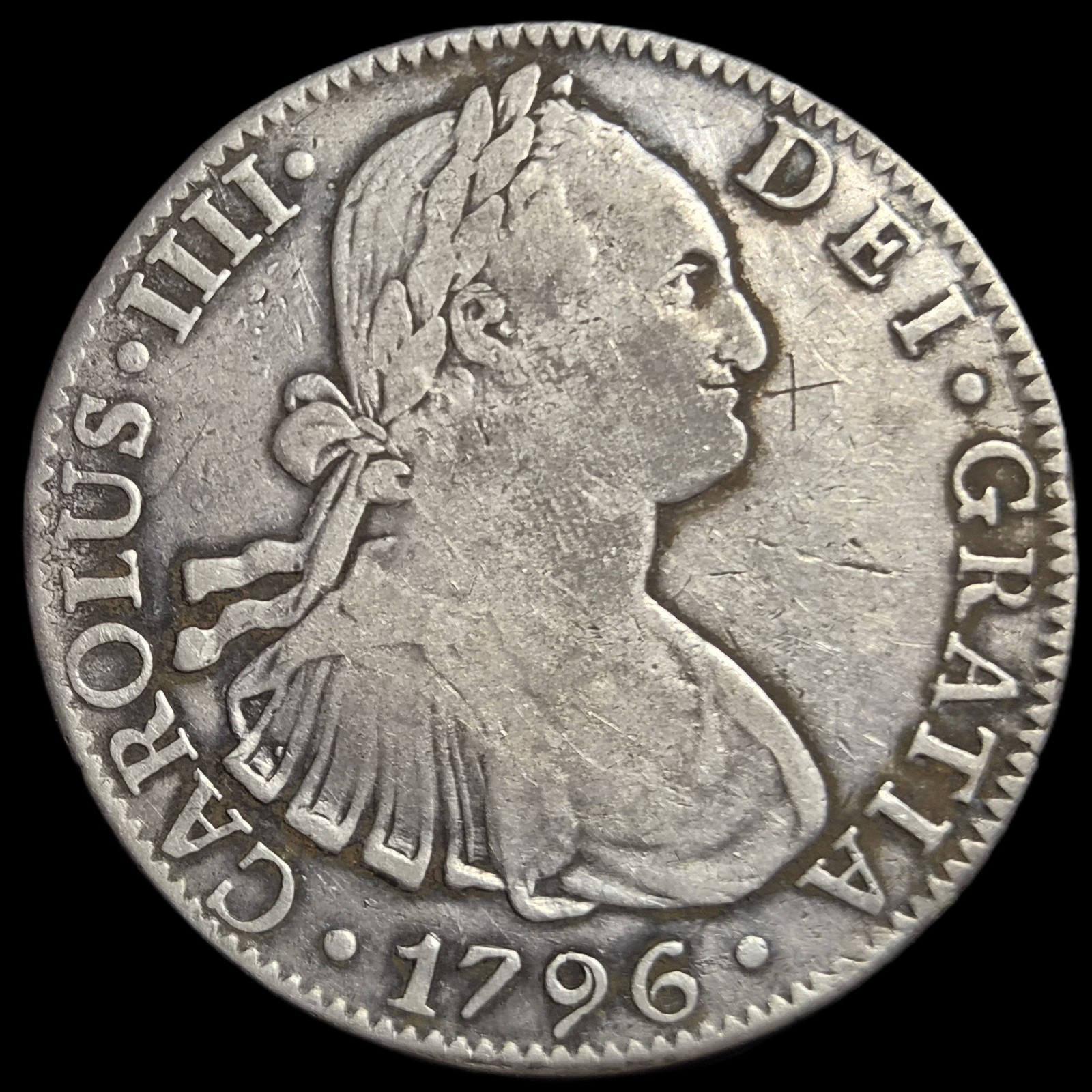 Mexico Spanish Colonial 8 Reales Carol Carolus IIII 1796 Mo FM Mexico City Mint