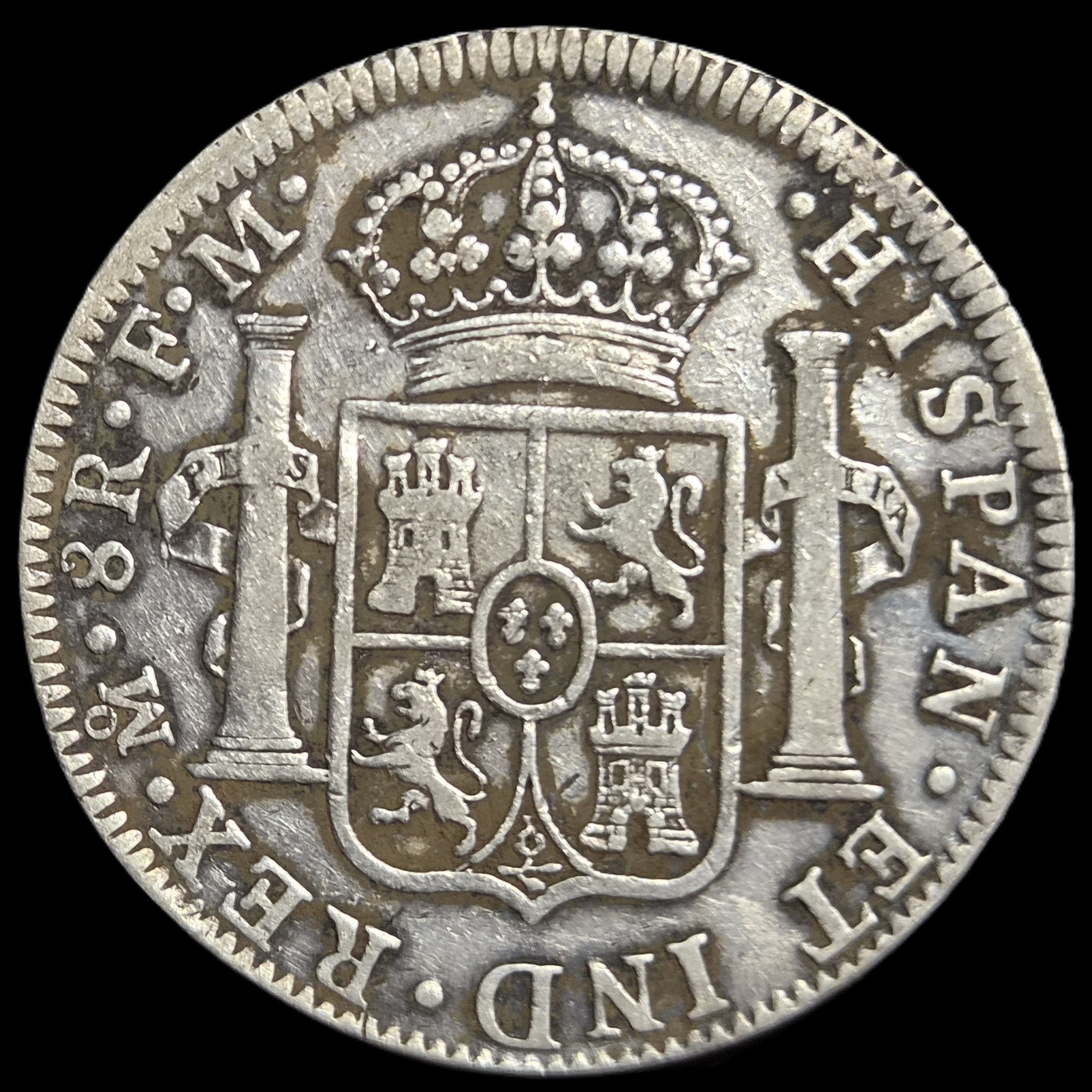 Mexico Spanish Colonial 8 Reales Carol Carolus IIII 1796 Mo FM Mexico City Mint - Image 2