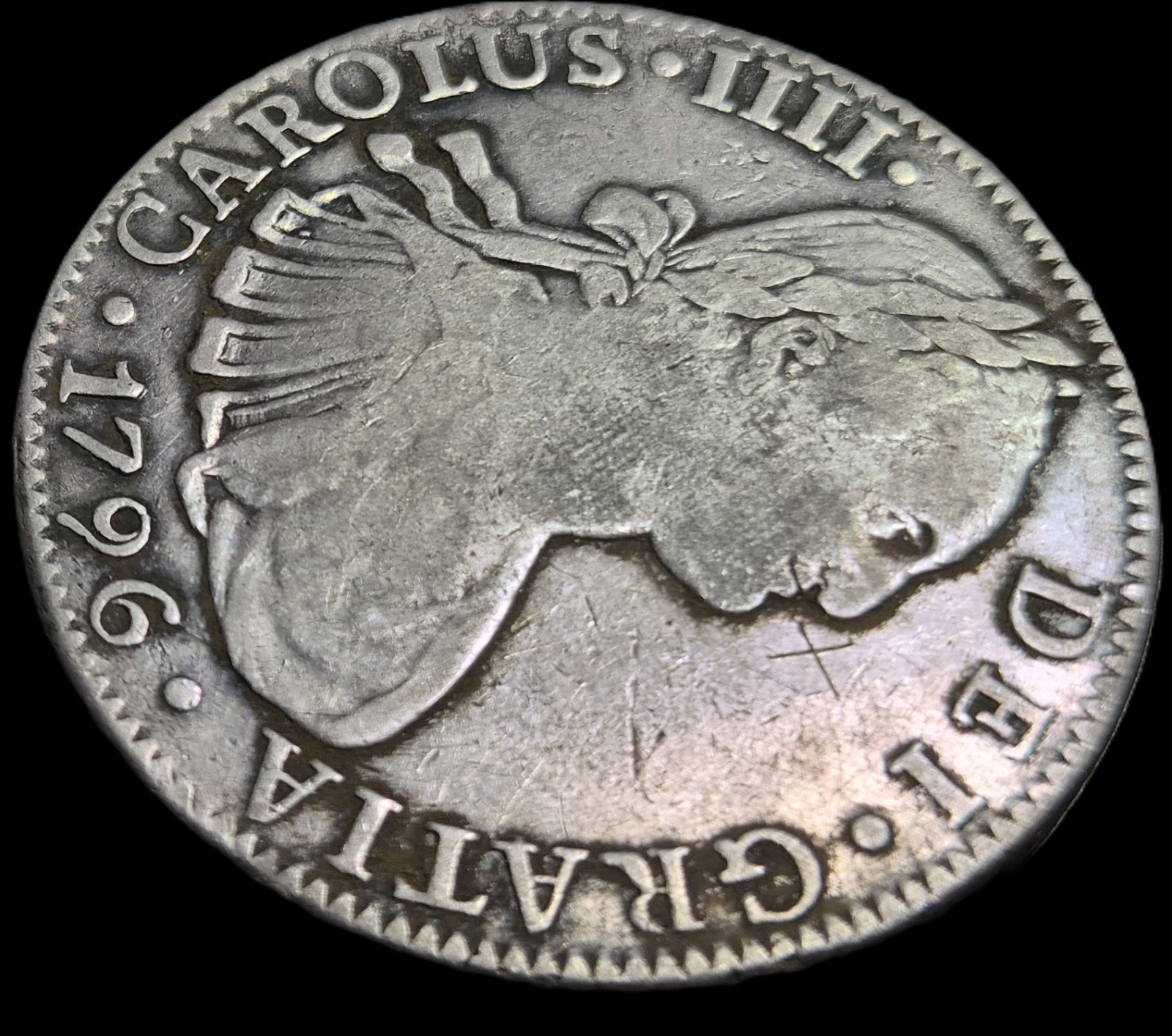 Mexico Spanish Colonial 8 Reales Carol Carolus IIII 1796 Mo FM Mexico City Mint - Image 3