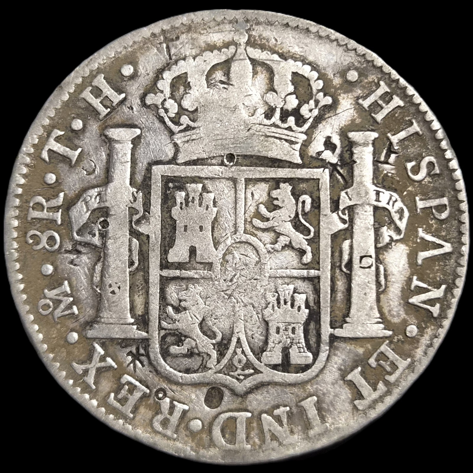 Mexico Spanish Colonial 8 Reales Carol Carolus IIII 1804 Mo TH Mexico City Mint - Image 2