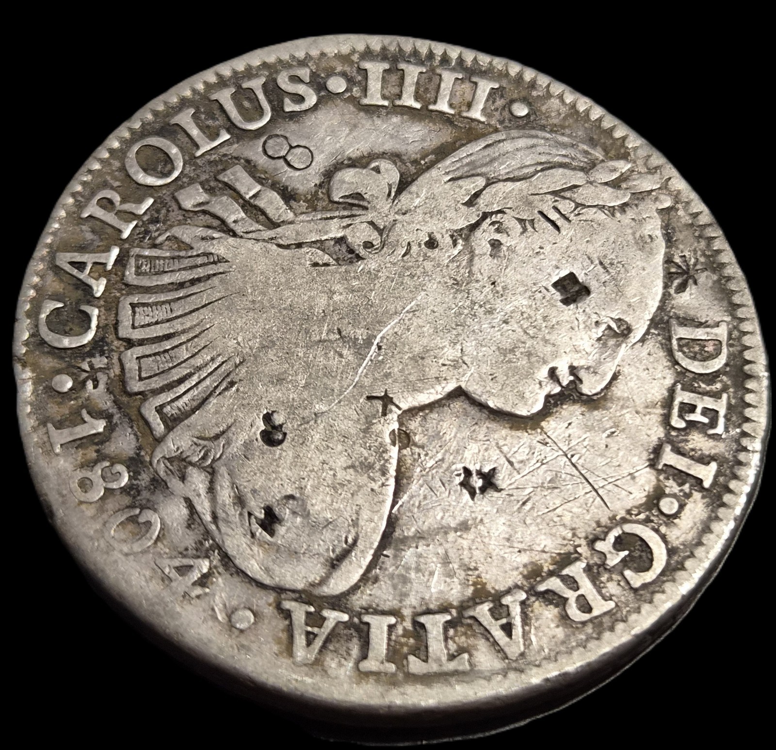 Mexico Spanish Colonial 8 Reales Carol Carolus IIII 1804 Mo TH Mexico City Mint - Image 3