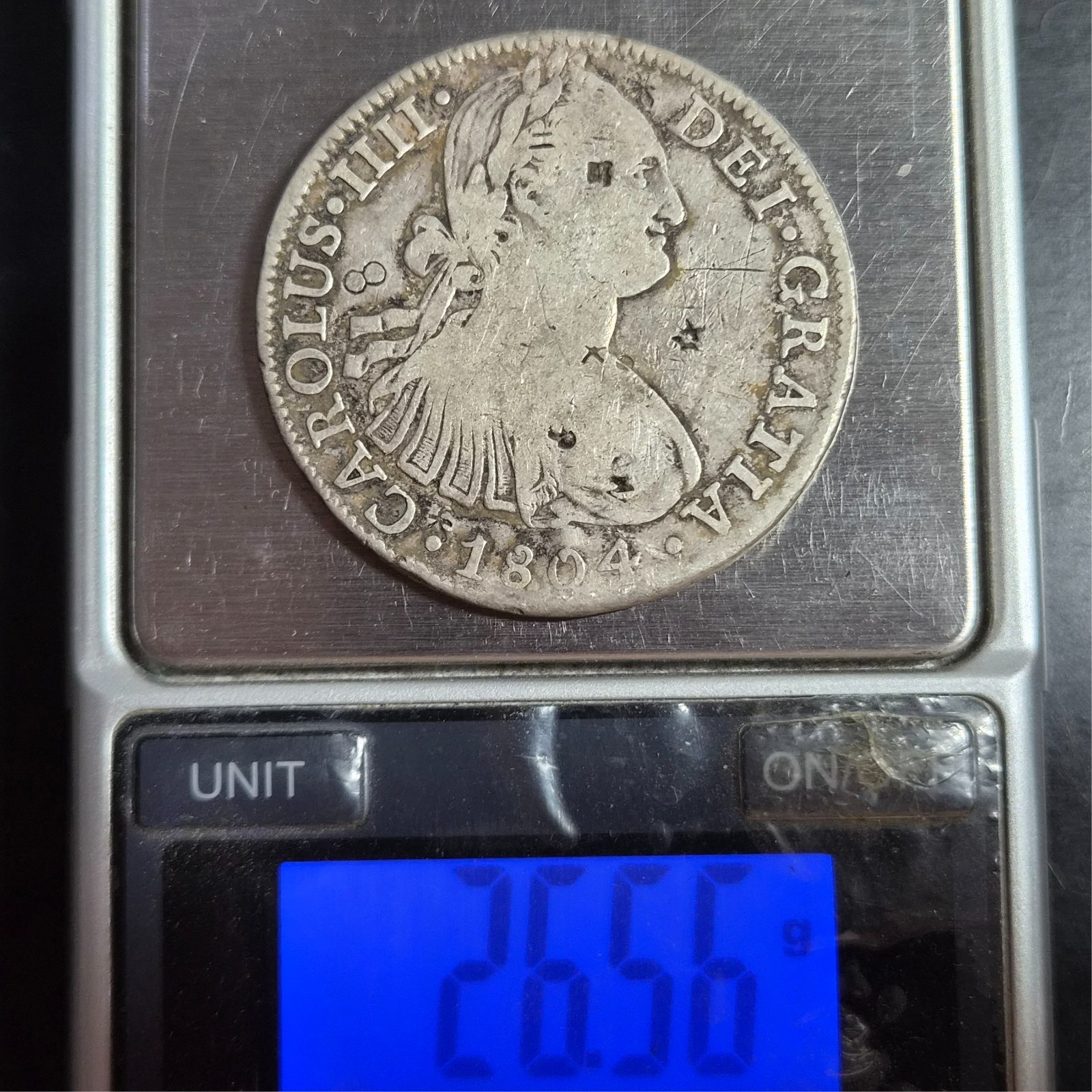 Mexico Spanish Colonial 8 Reales Carol Carolus IIII 1804 Mo TH Mexico City Mint - Image 6
