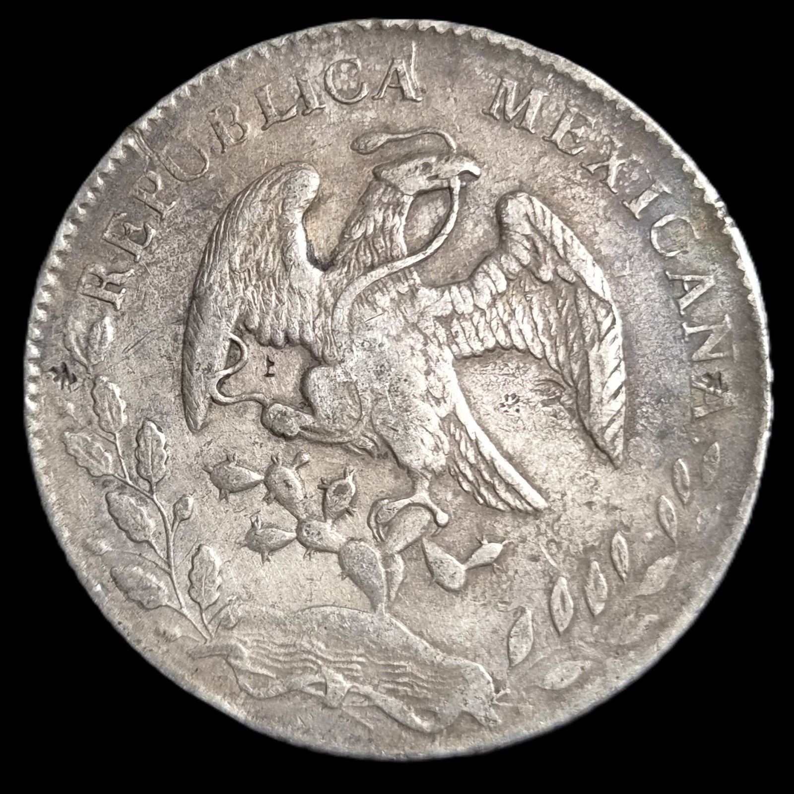 Mexico Second Republic 8 Reales 1883 Zs JS VF Zacatecas Mint - Image 2