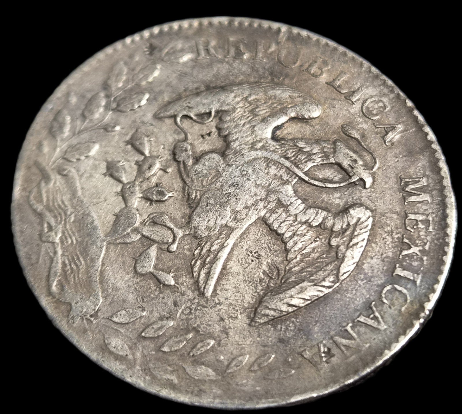 Mexico Second Republic 8 Reales 1883 Zs JS VF Zacatecas Mint - Image 4