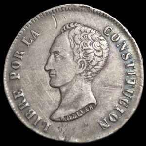 Bolivia 8 Sol Soles Simon Bolivar 1849 PTS FM AU Sharp Detail