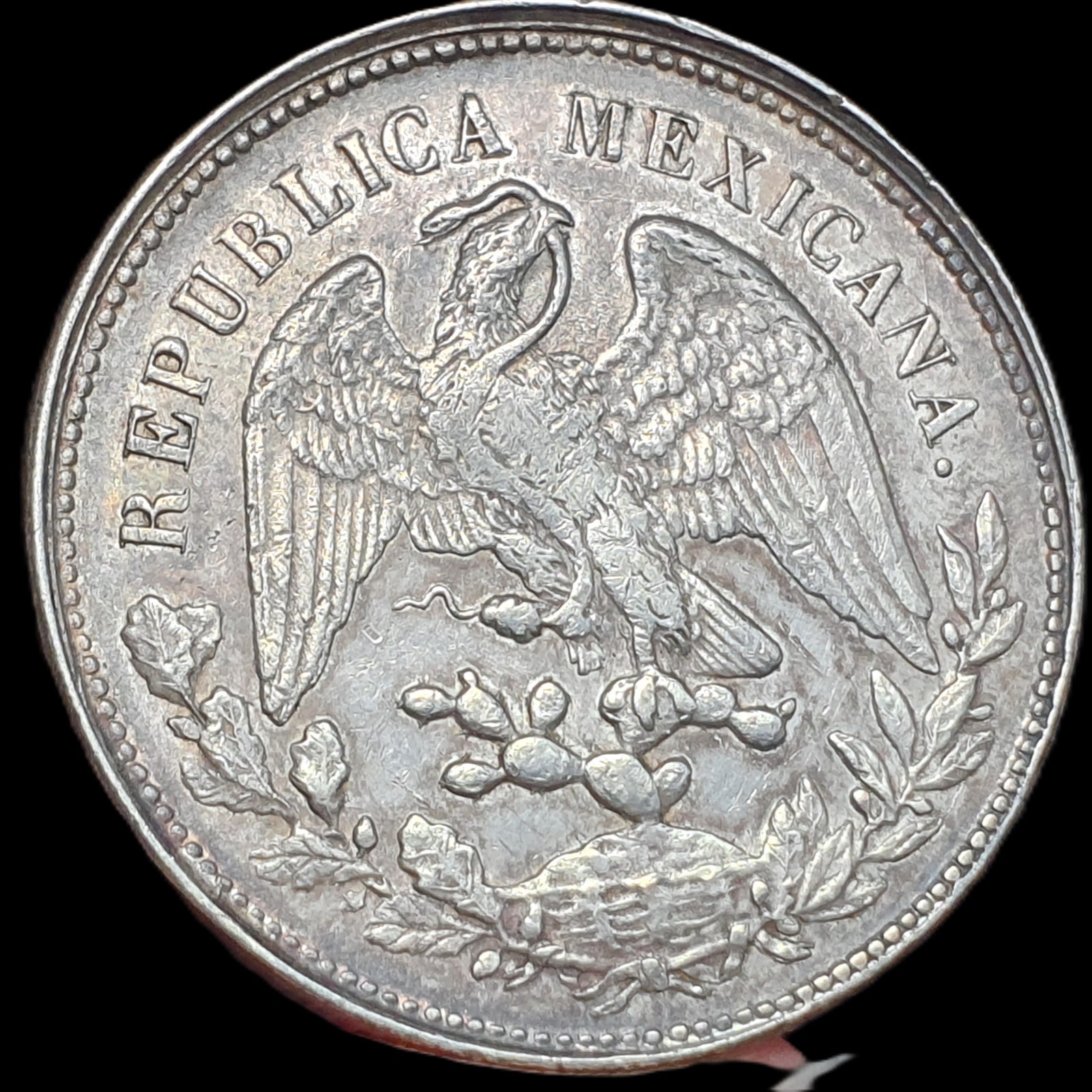 Mexico Second Republic 1 Un Peso 1900 Mo AM Mexico City Mint AU Sharp Detail - Image 4