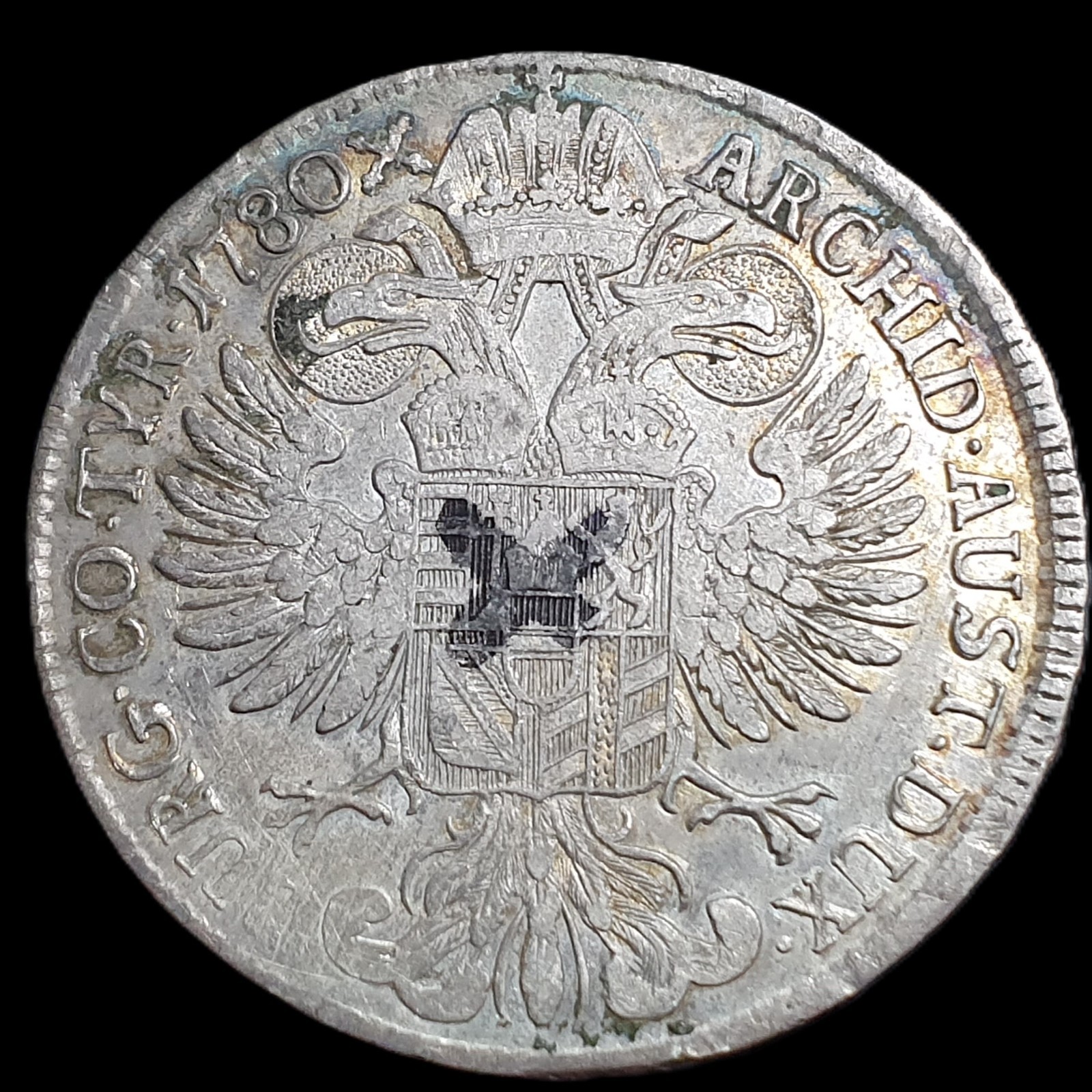 Austria Thaler Taler Maria Theresia 1780 S.F. Not Restrike Toning - Image 2