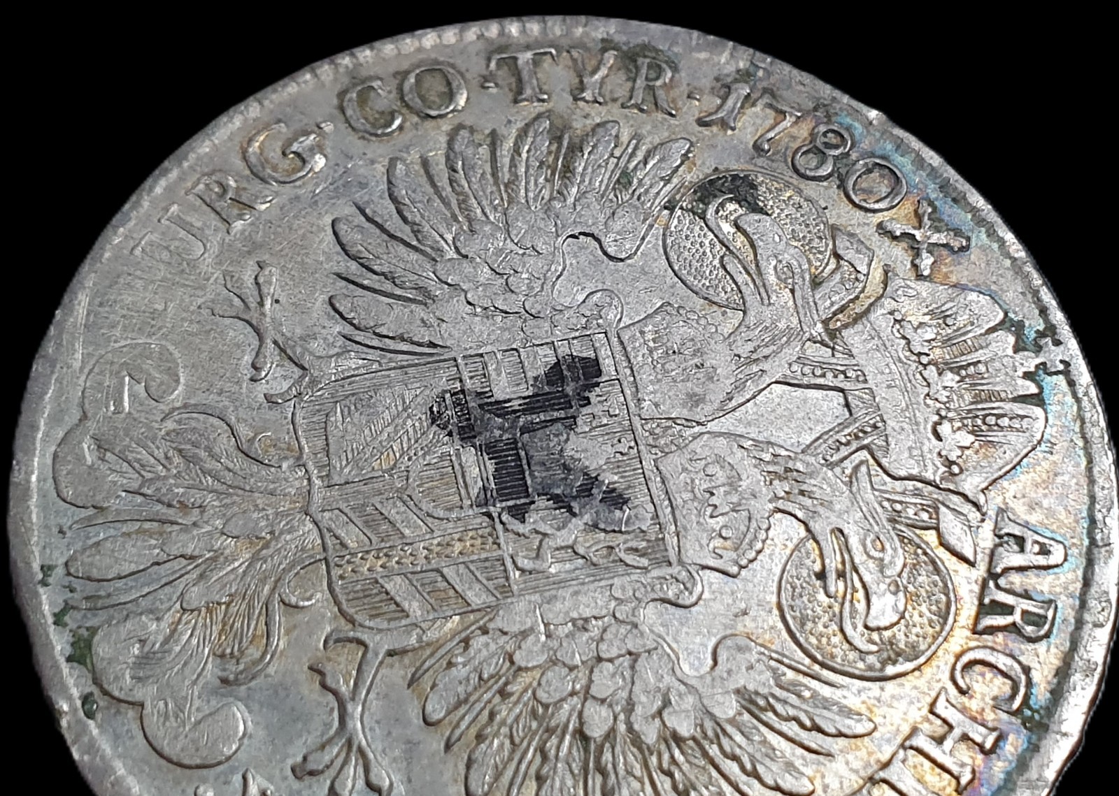 Austria Thaler Taler Maria Theresia 1780 S.F. Not Restrike Toning - Image 4