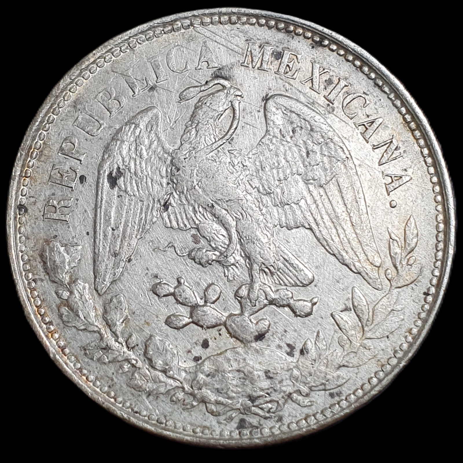 Mexico Second Republic 1 Un Peso 1903 Mo AM Mexico City Mint AU Sharp Detail - Image 2