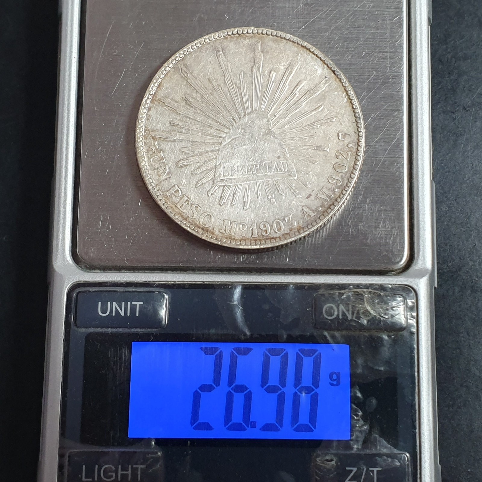 Mexico Second Republic 1 Un Peso 1903 Mo AM Mexico City Mint AU Sharp Detail - Image 6