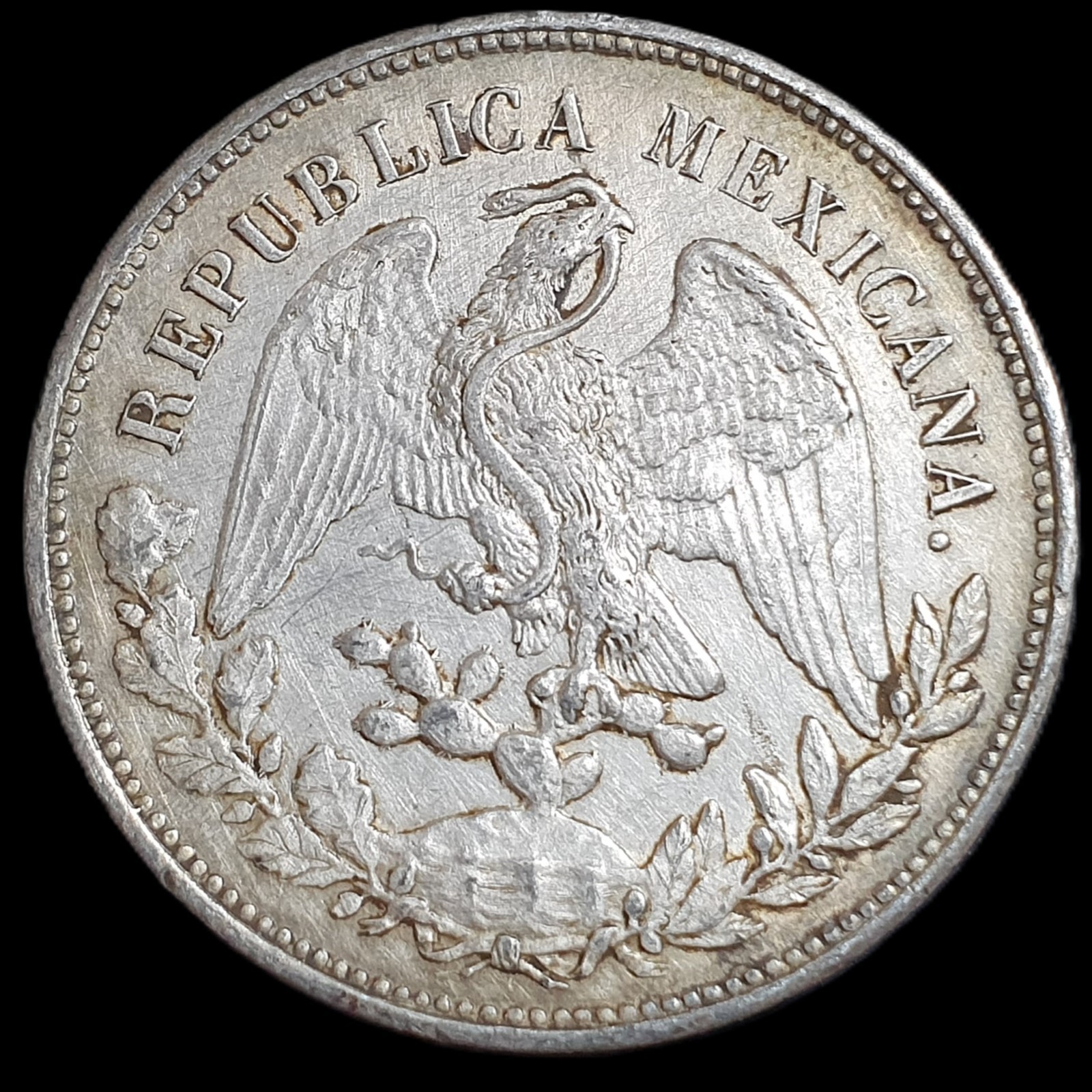 Mexico Second Republic 1 Un Peso 1900 Cn JQ Culiacan Mint AU Sharp Detail - Image 2