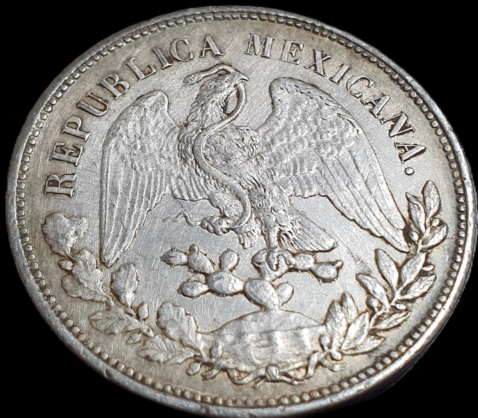 Mexico Second Republic 1 Un Peso 1900 Cn JQ Culiacan Mint AU Sharp Detail - Image 4