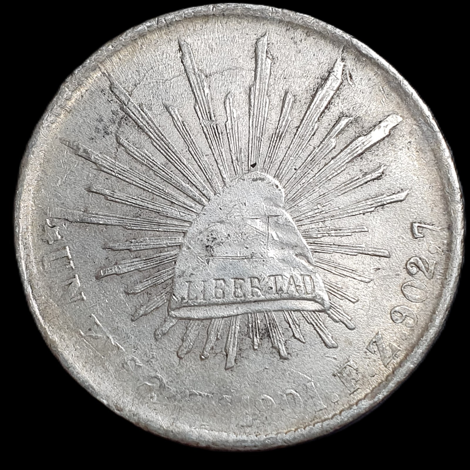 Mexico Second Republic 1 Un Peso 1901 Zs FZ Zacatecas Mint Weak Strike Luster