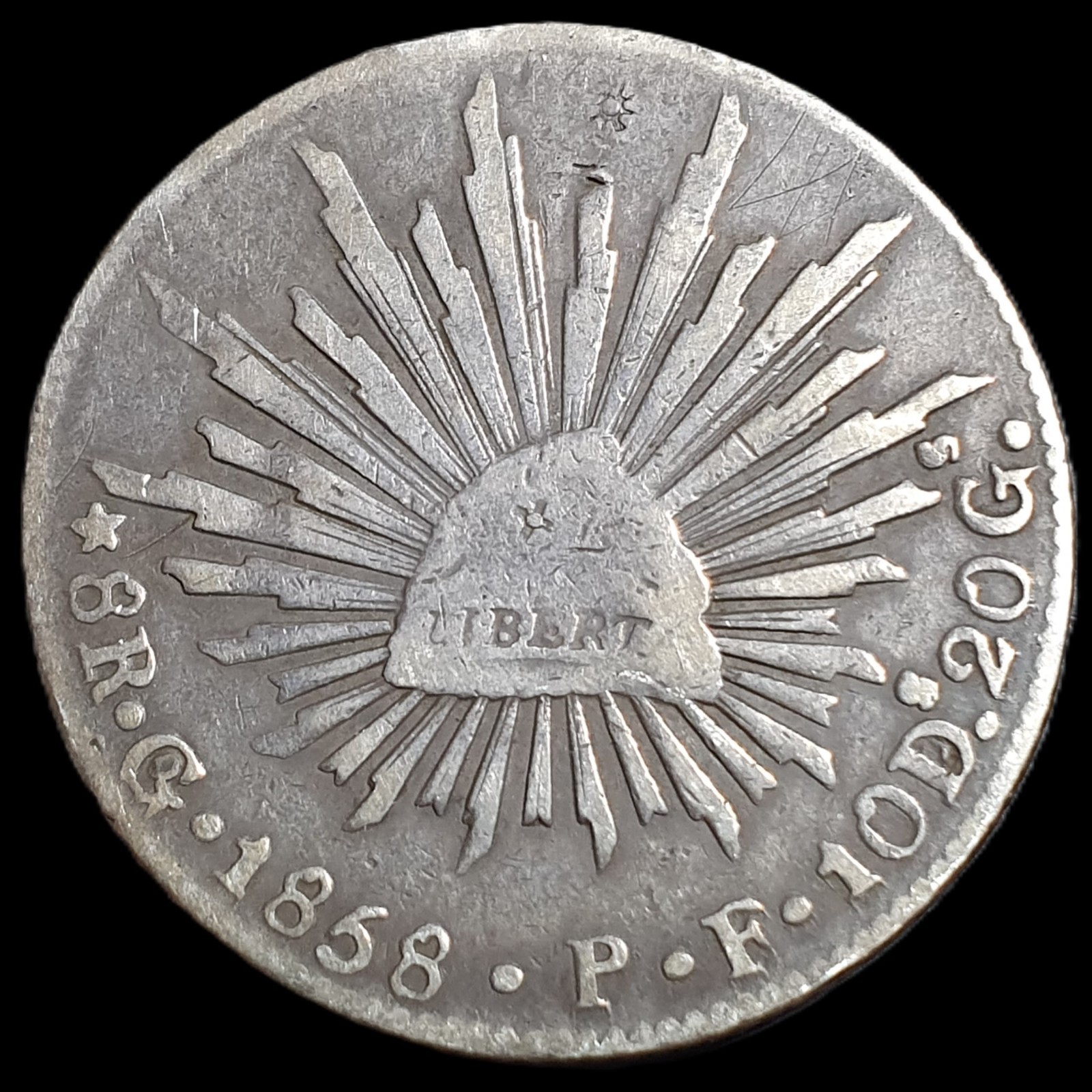 Mexico First Republic 8 Reales 1858 Go PF Guanajuato Mint Fine