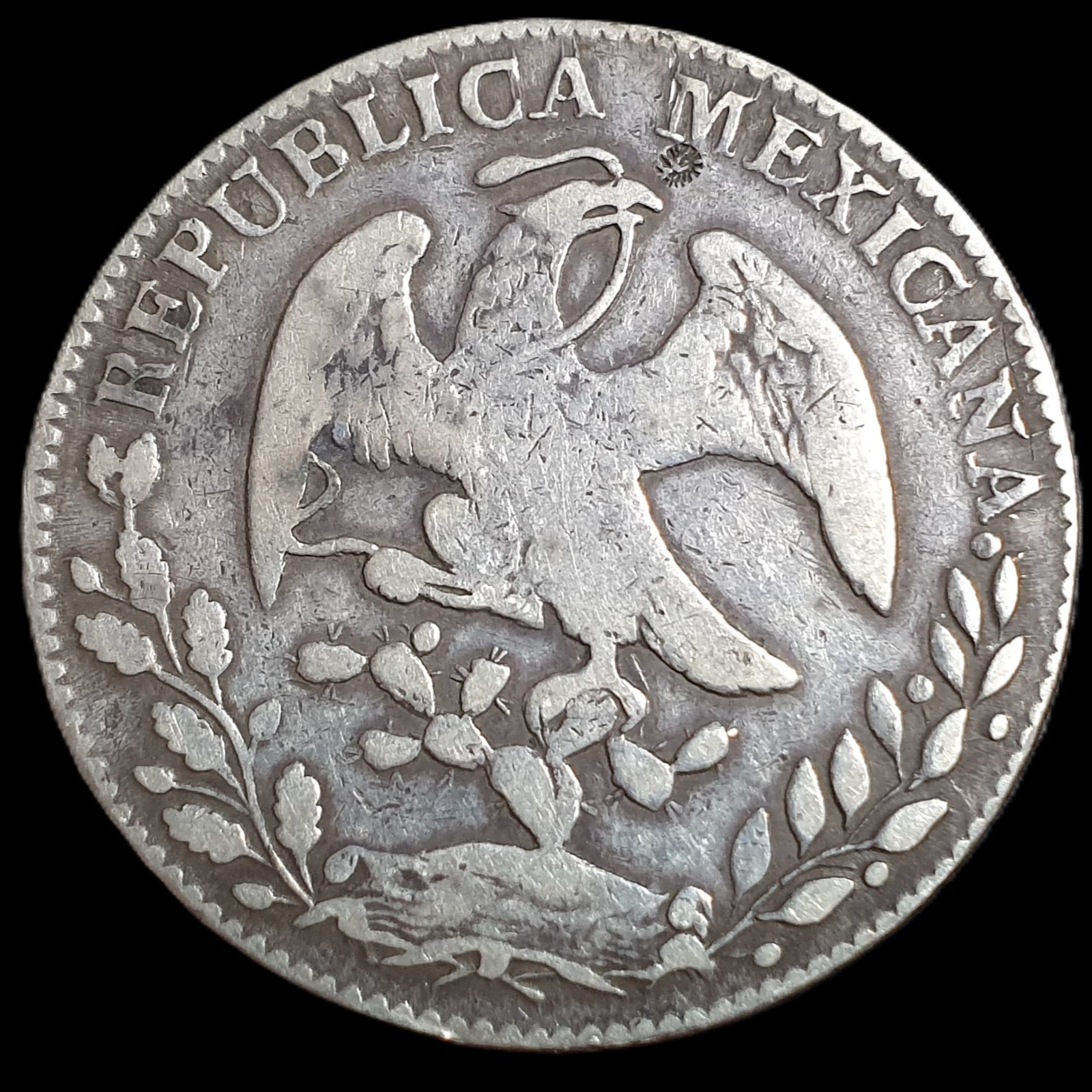 Mexico First Republic 8 Reales 1858 Go PF Guanajuato Mint Fine - Image 2