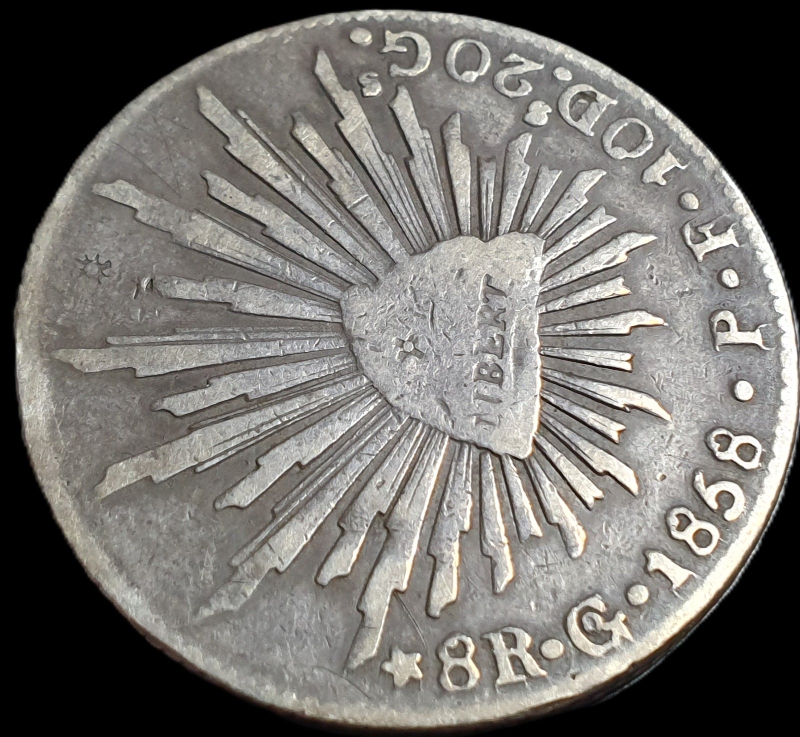 Mexico First Republic 8 Reales 1858 Go PF Guanajuato Mint Fine - Image 3
