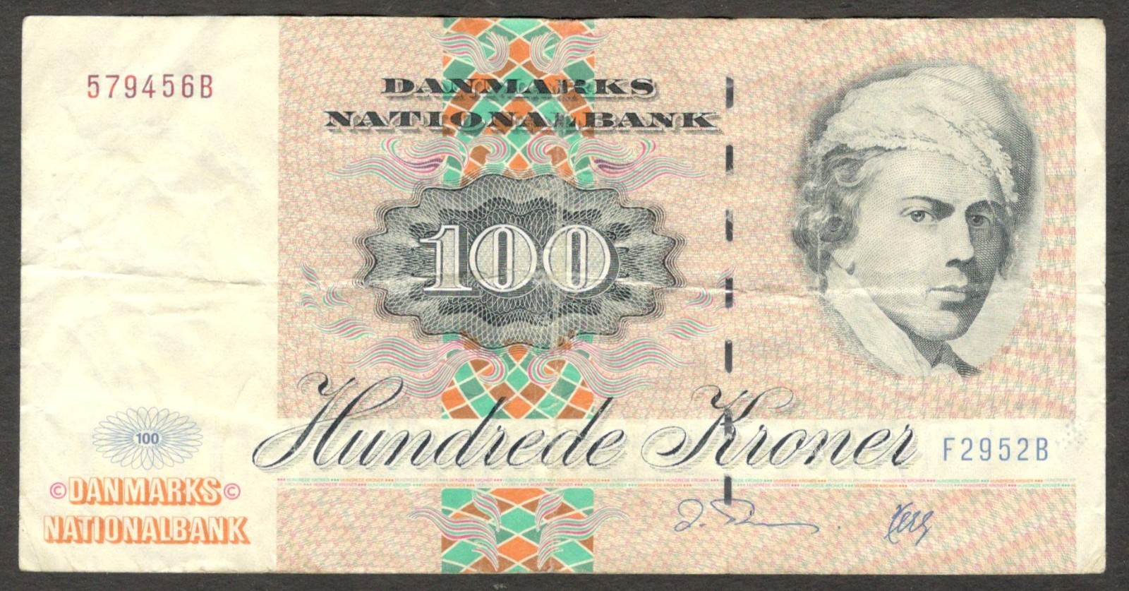Denmark Danmarks 100 Kroner Jens Juel P-54b 1995 VF